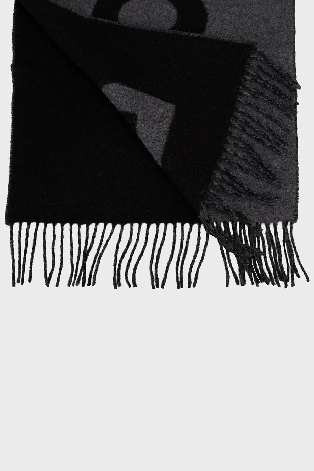 Boss Yünlü Logolu 140 x 140 cm Erkek Atkı 50527099 032 ANTRASİT - 3