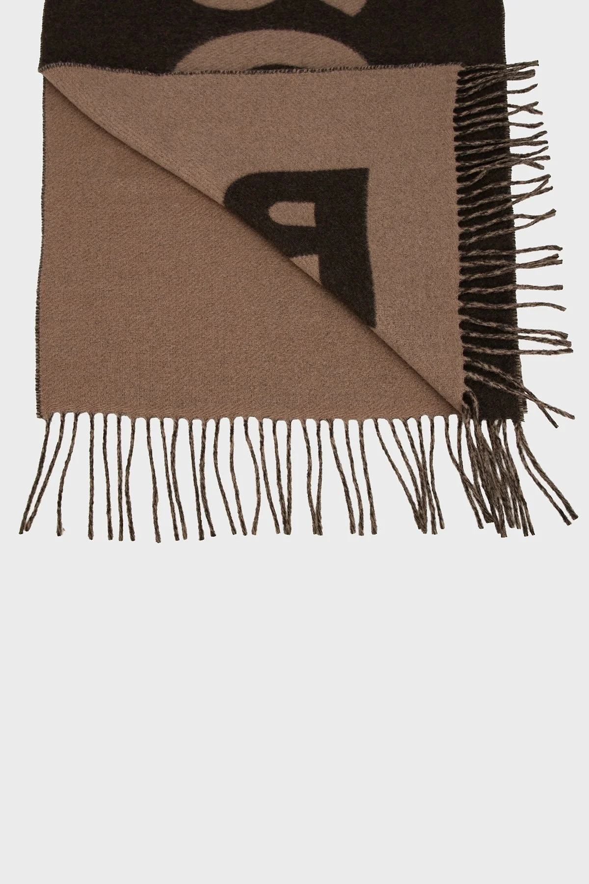 Boss Yünlü Logolu 140 x 140 cm Erkek Atkı 50527099 346 KAHVE - 2