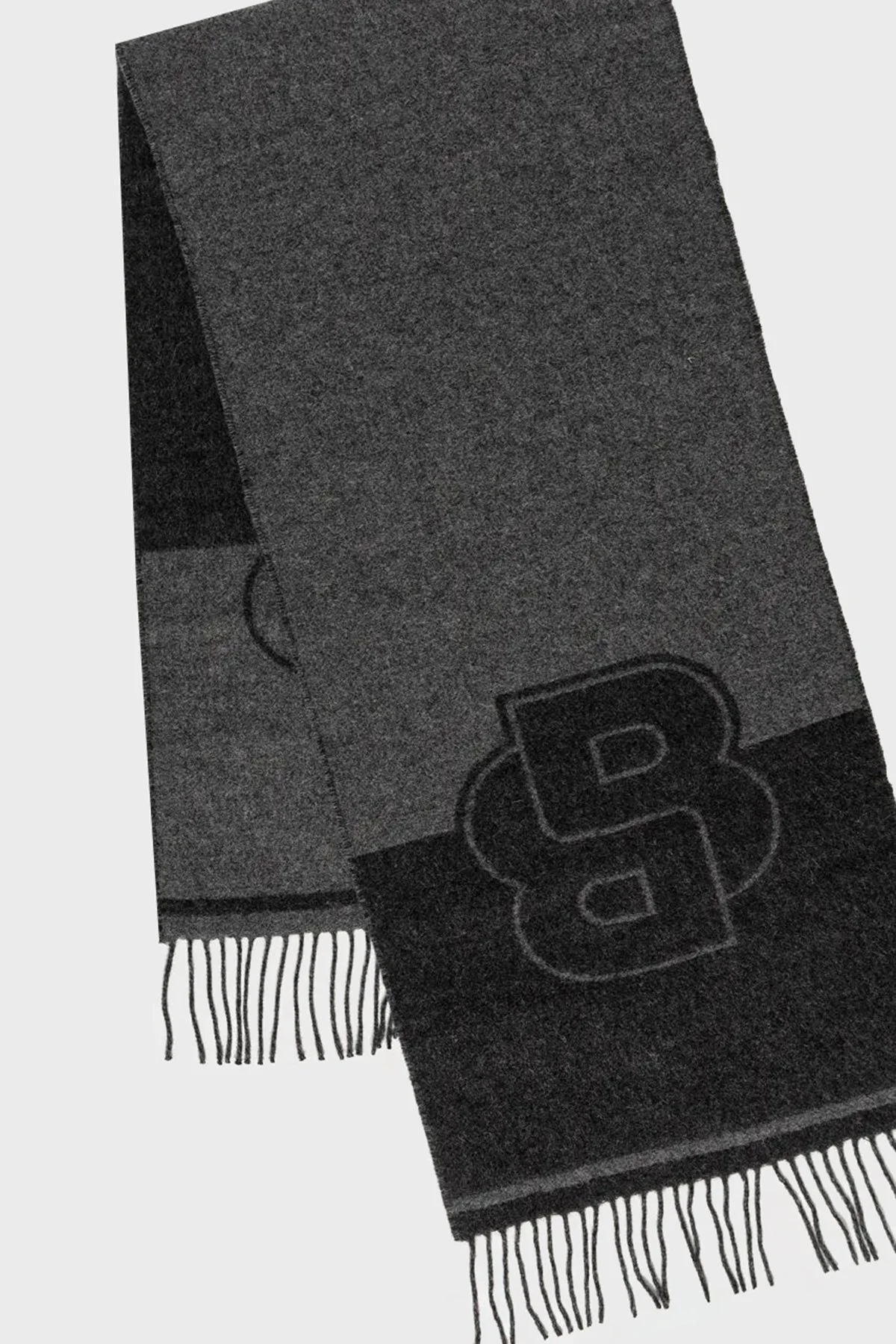 Boss Yünlü Logolu Erkek Atkı 50527099 030 ANTRASİT - 2