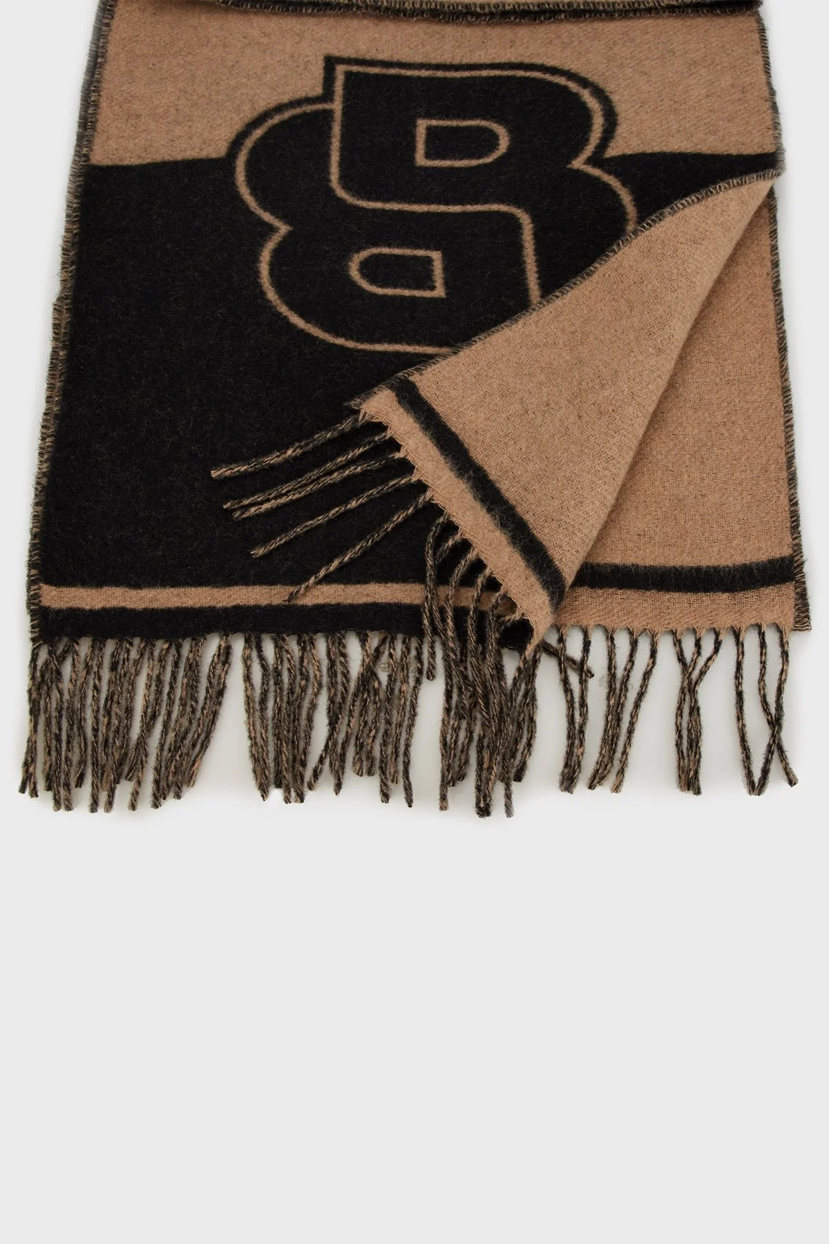 Boss Yünlü Logolu Erkek Atkı 50527099 260 SÜTLÜ KAHVE - 4