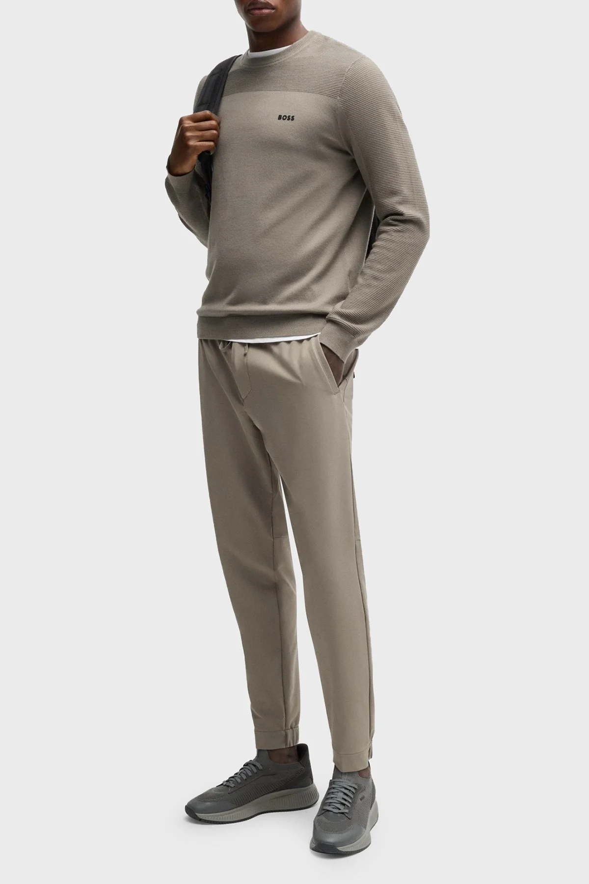 Boss Yünlü Regular Fit Bisiklet Yaka Erkek Kazak 50498559 334 SÜTLÜ KAHVE - 3