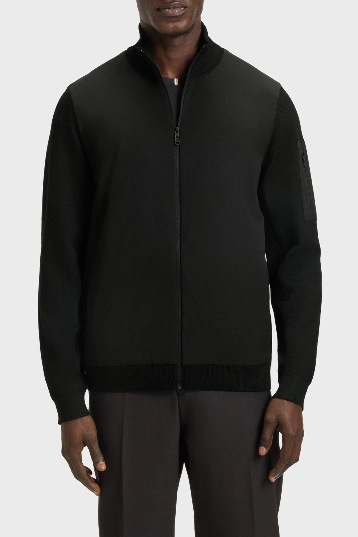 Boss Yünlü Regular Fit Dik Yaka Fermuarlı Erkek Ceket 50541951 001 SİYAH - 1