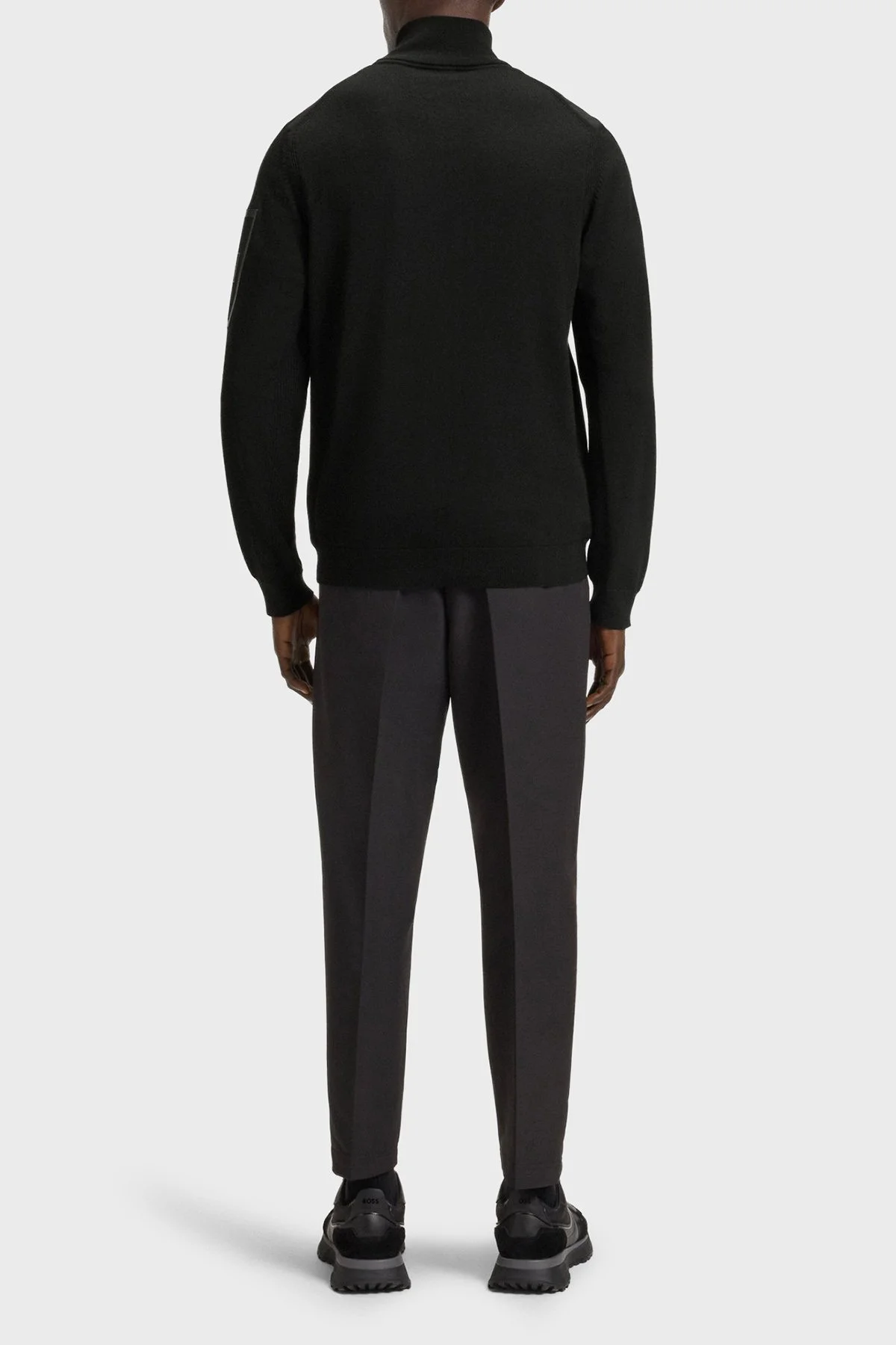 Boss Yünlü Regular Fit Dik Yaka Fermuarlı Erkek Ceket 50541951 001 SİYAH - 3