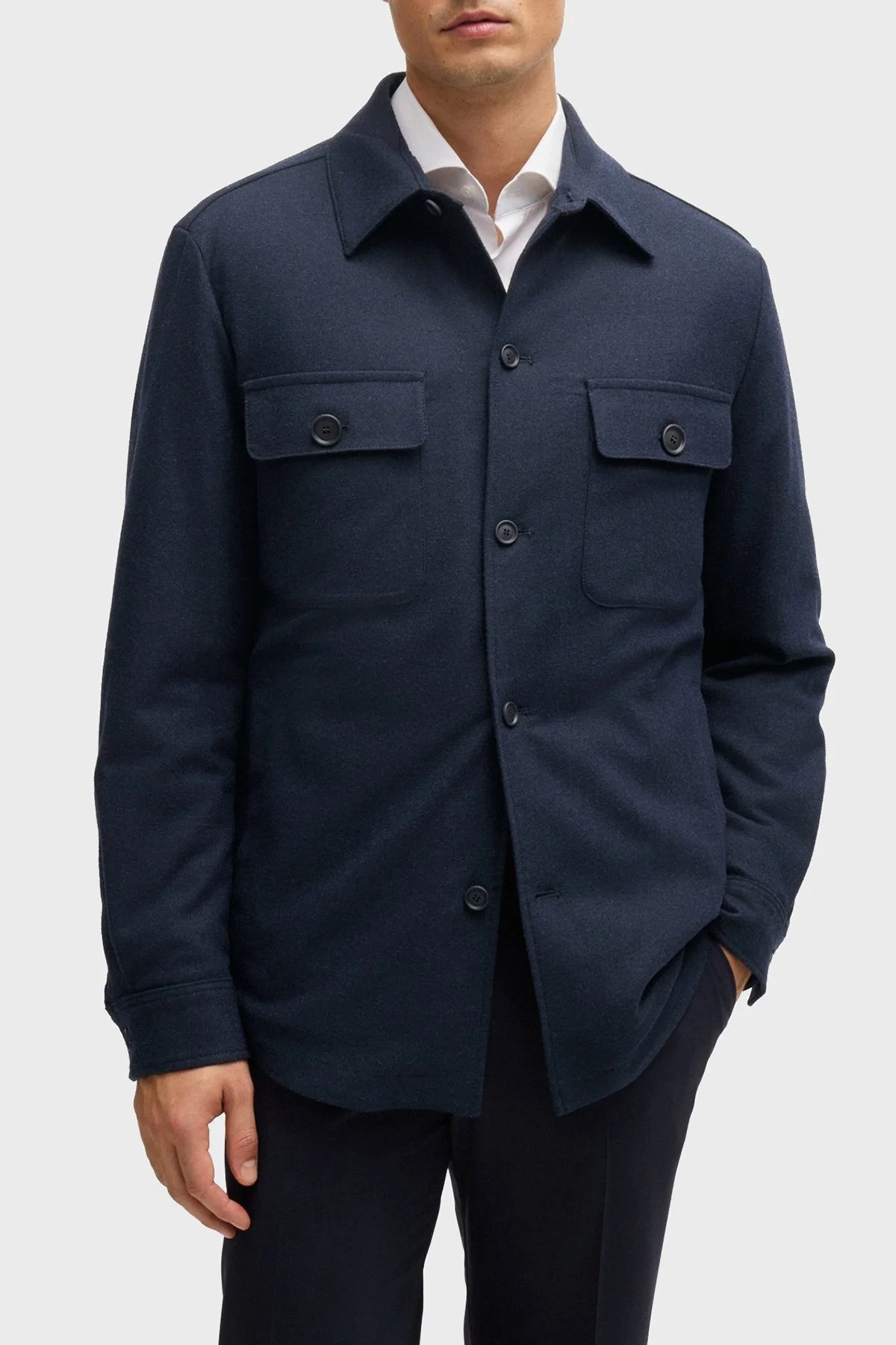 Boss Yünlü Regular Fit Düz Yaka Erkek Ceket 50527888 405 LACİVERT - 1