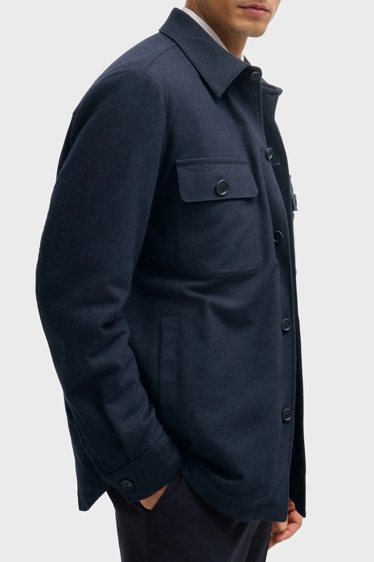 Boss Yünlü Regular Fit Düz Yaka Erkek Ceket 50527888 405 LACİVERT - 4