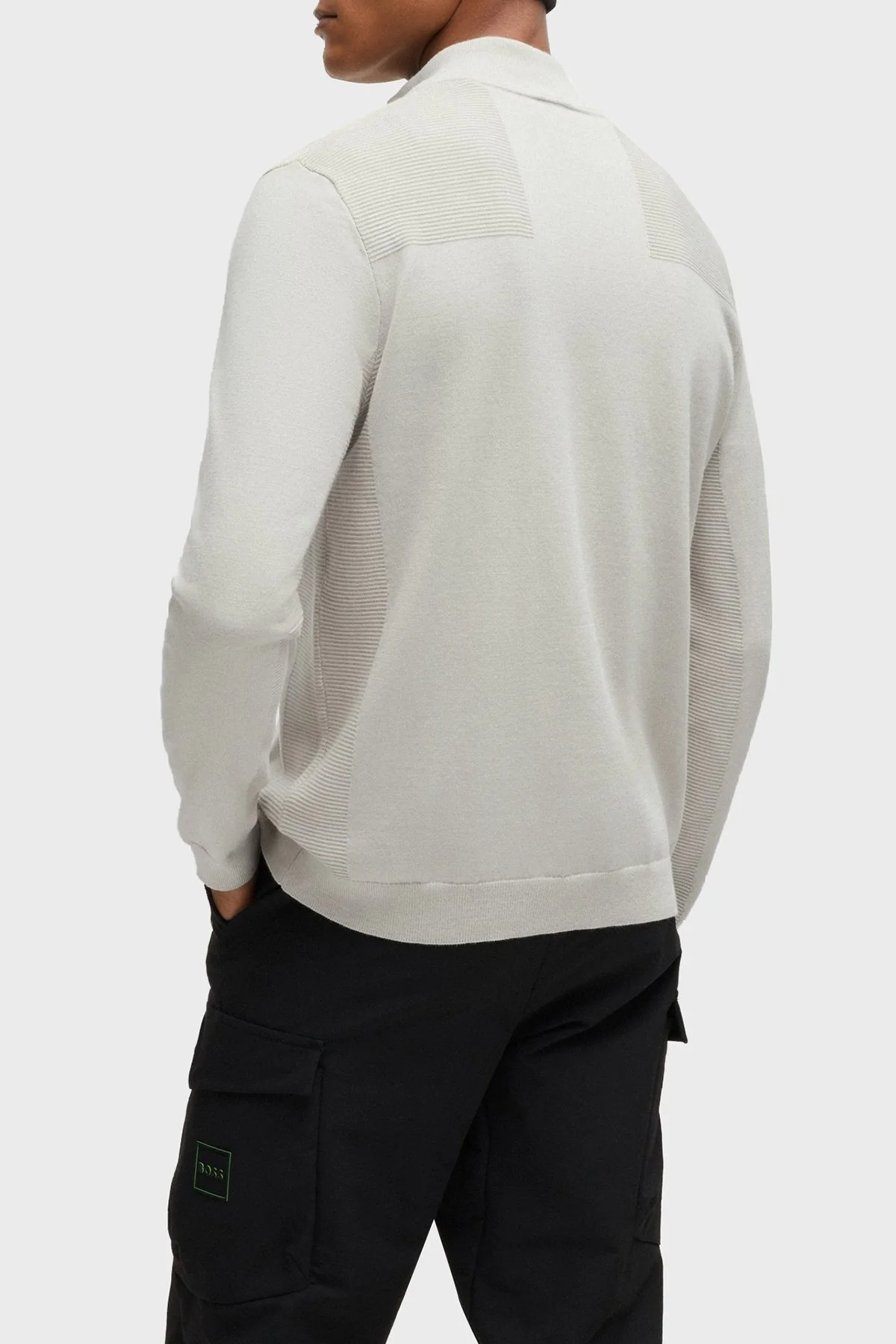 Boss Yünlü Regular Fit Fermuarlı Dik Yaka Erkek Kazak 50498560 271 BEJ - 8