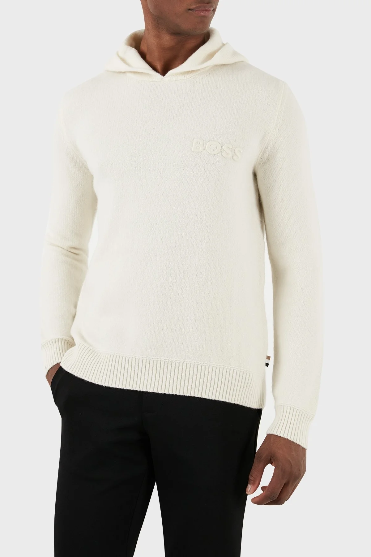 Boss Yünlü Regular Fit Kapüşonlu Erkek Kazak 50500676 131 EKRU - 2