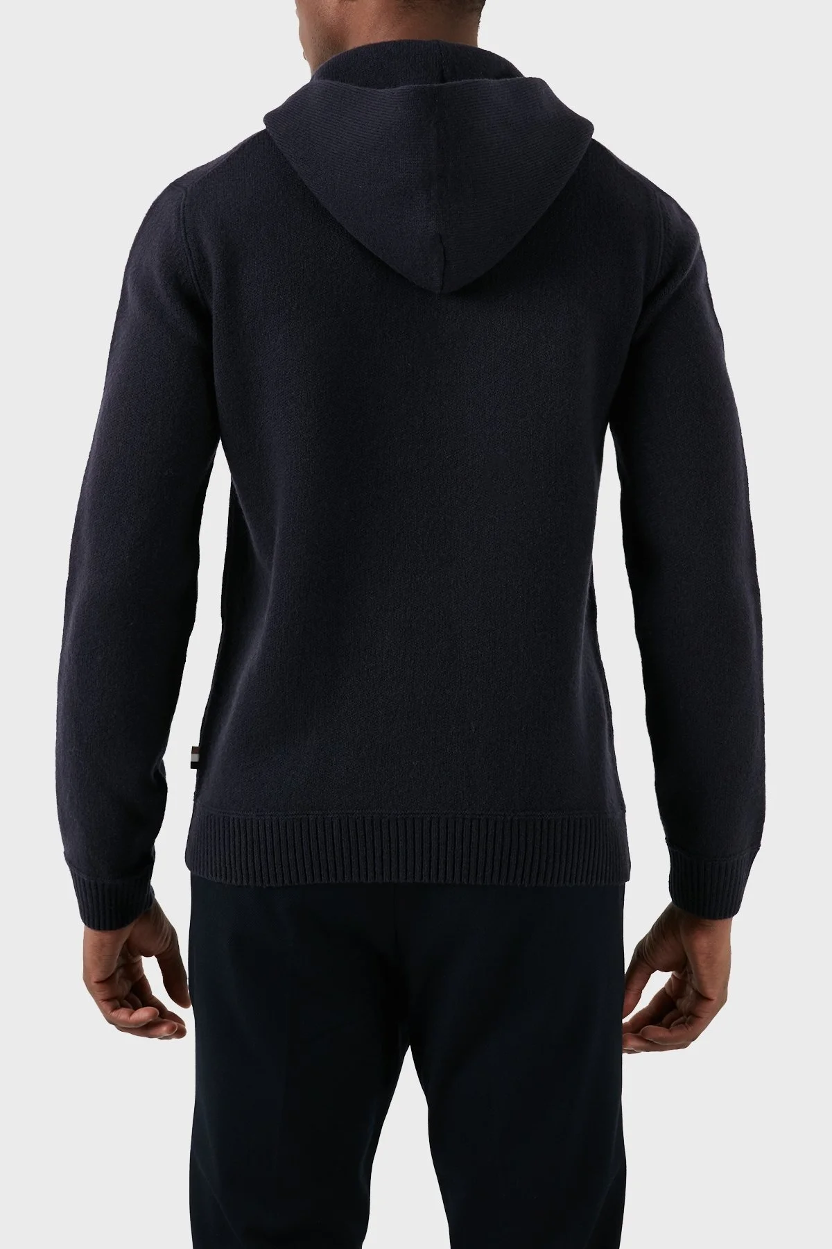 Boss Yünlü Regular Fit Kapüşonlu Erkek Kazak 50500676 404 LACİVERT - 3