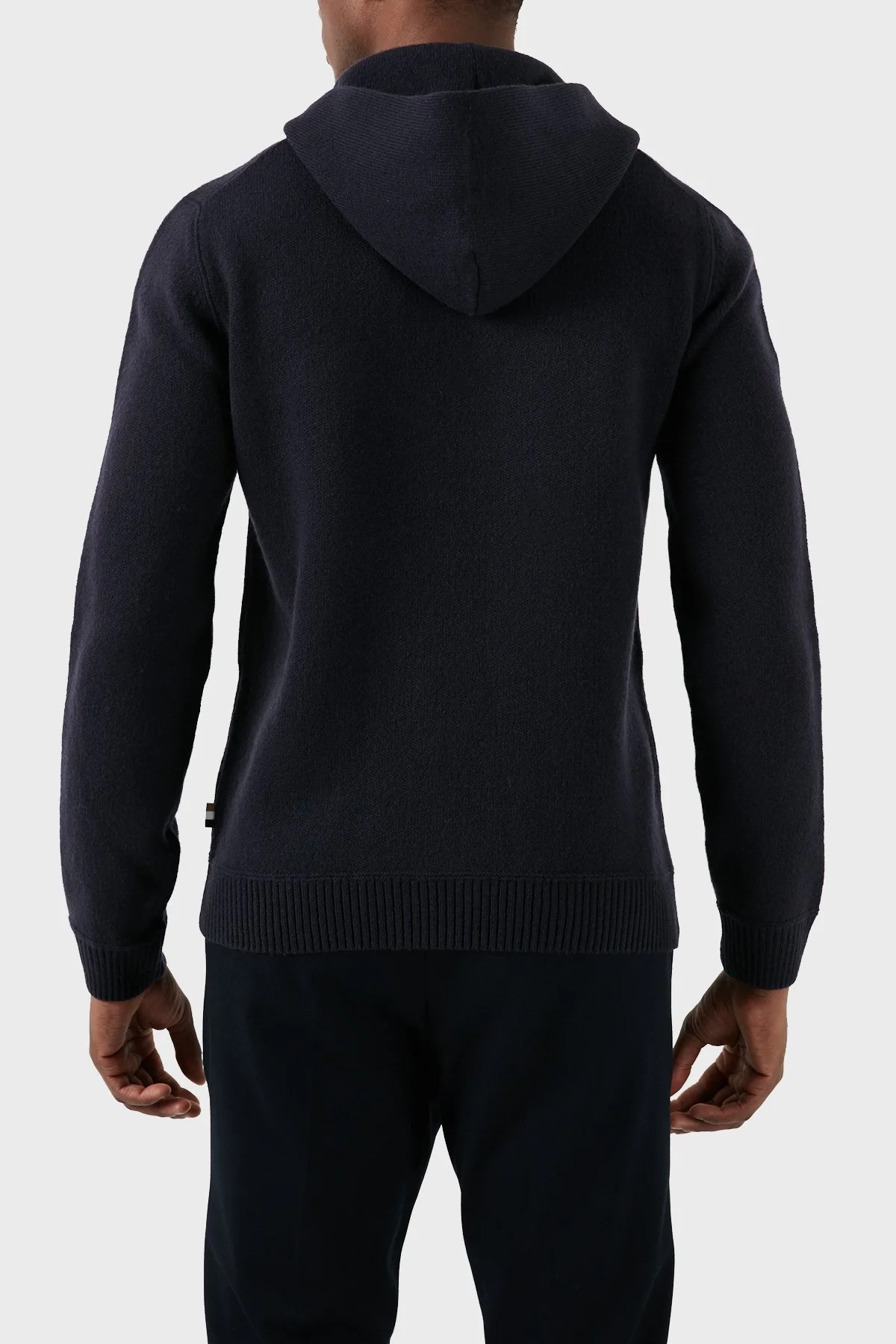 Boss Yünlü Regular Fit Kapüşonlu Erkek Kazak 50500676 404 LACİVERT - 3