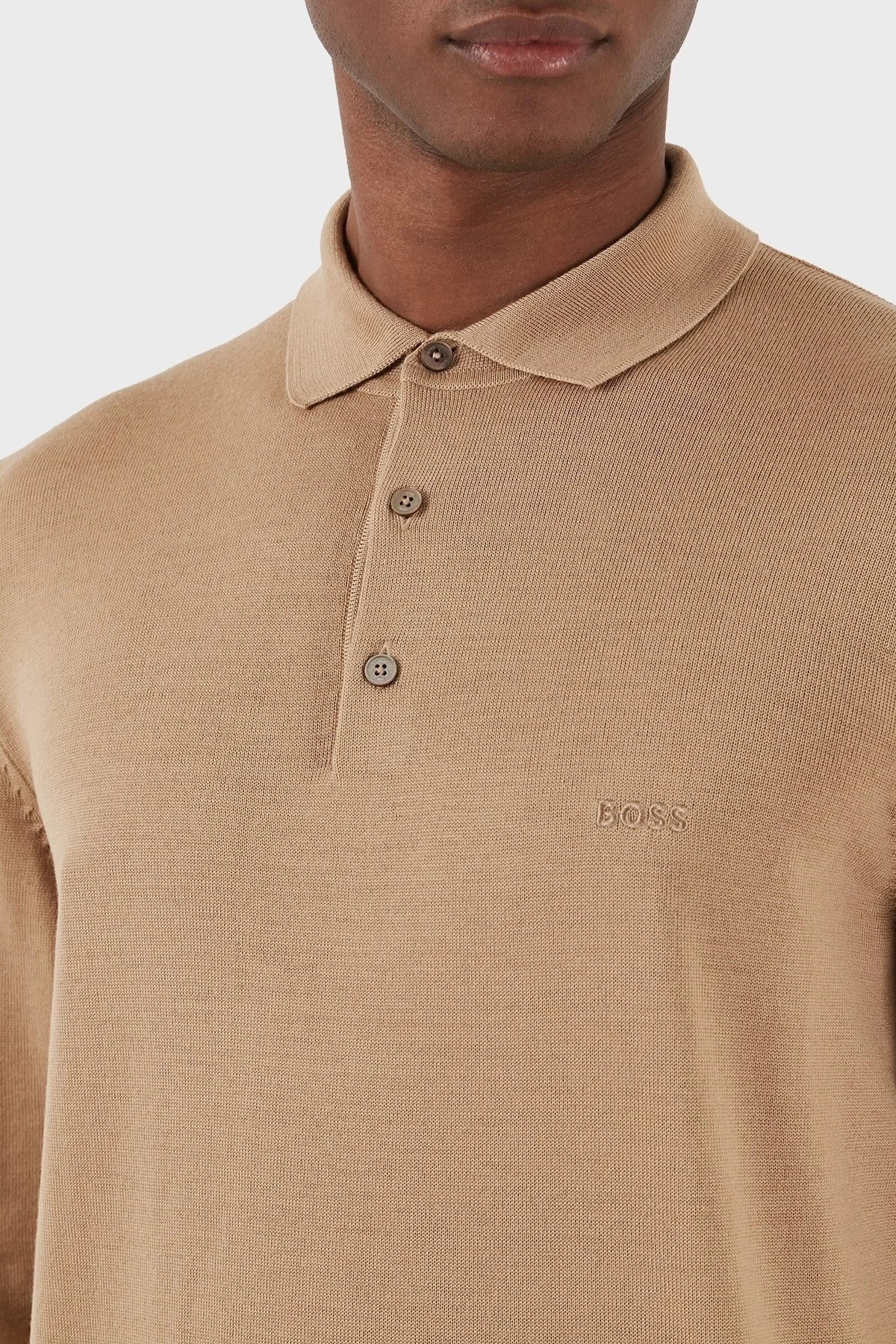 Boss Yünlü Regular Fit Polo Yaka Erkek Kazak 50476357 260 KAHVE - 6