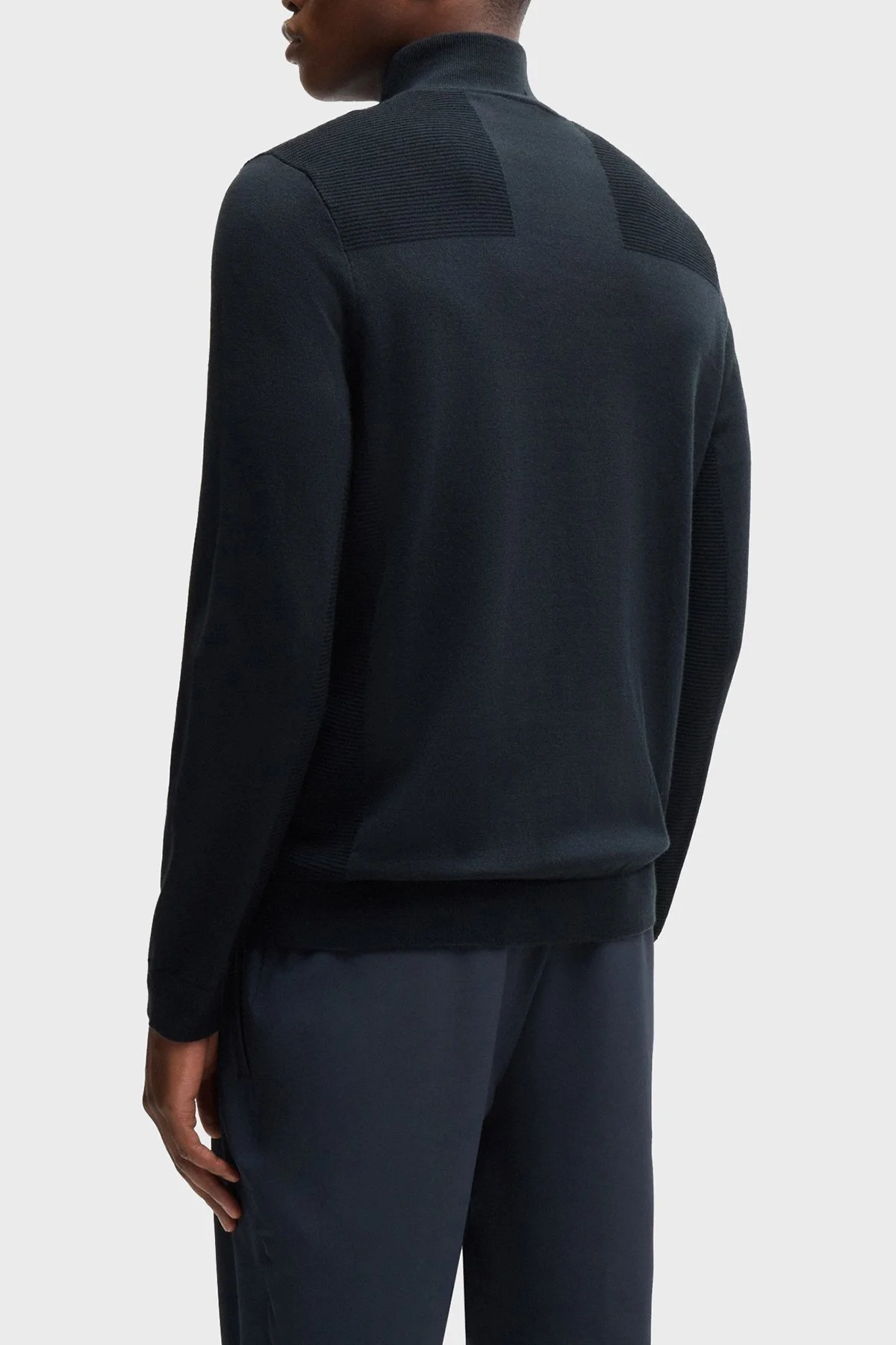 Boss Yünlü Regular Fit Polo Yaka Fermuarlı Erkek Sweat 50498560 402 LACİVERT - 2
