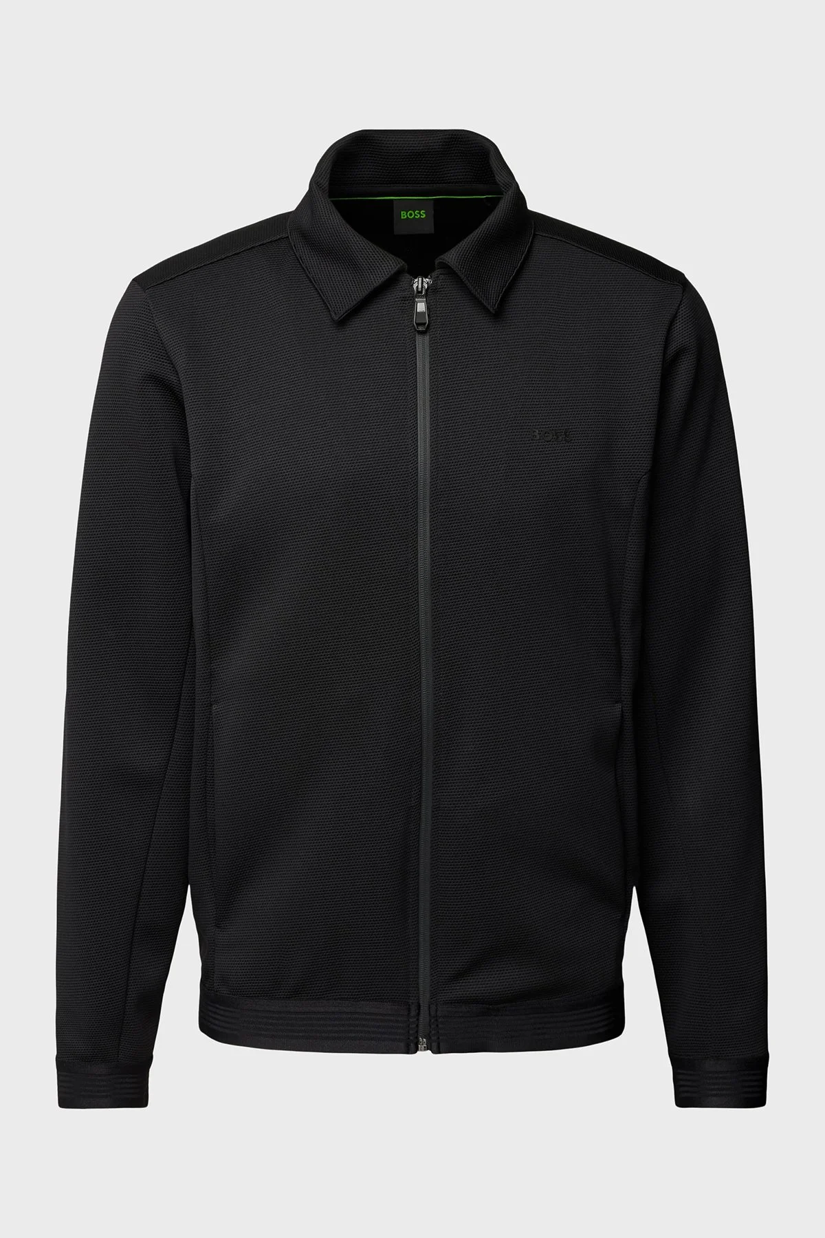 Boss Yünlü Regular Fit Polo Yaka Fermuarlı Erkek Sweat 50518726 001 SİYAH - 5