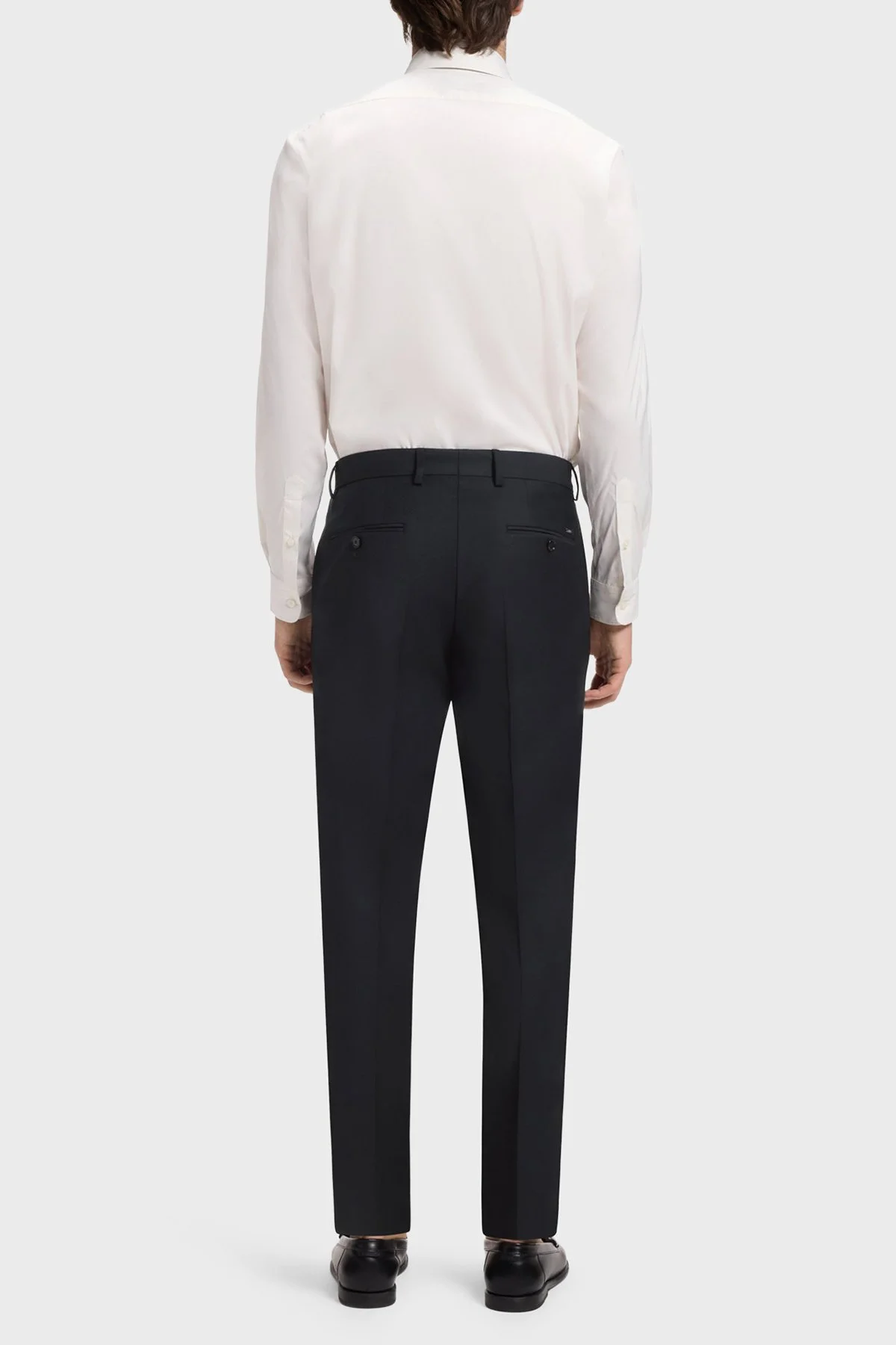 Boss Yünlü Slim Fit Düz Paça Erkek Pantolon 50567486 404 Lacivert - 3