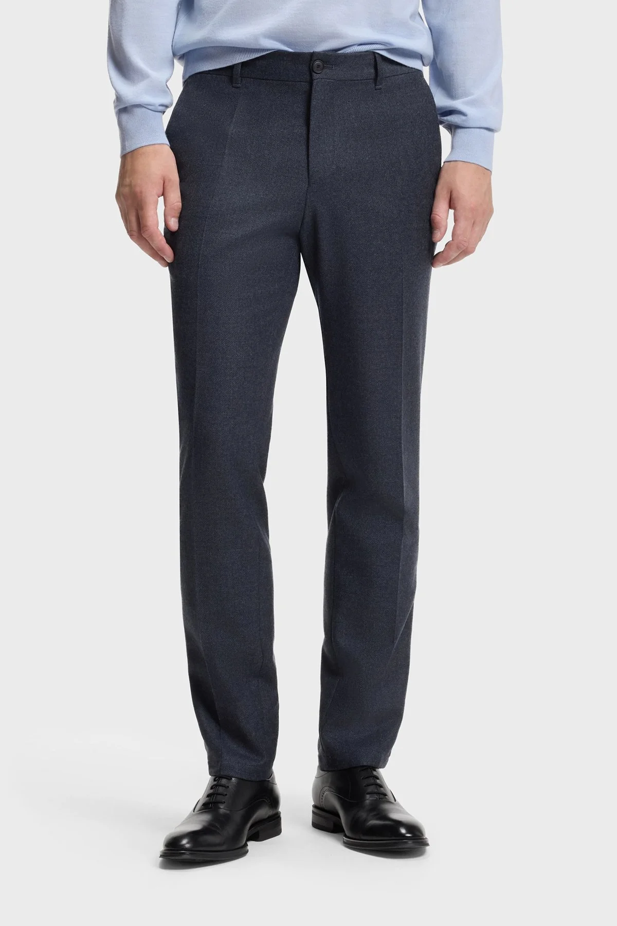 Boss Yünlü Slim Fit Düz Paça Erkek Pantolon 50572008 405 Lacivert - 1