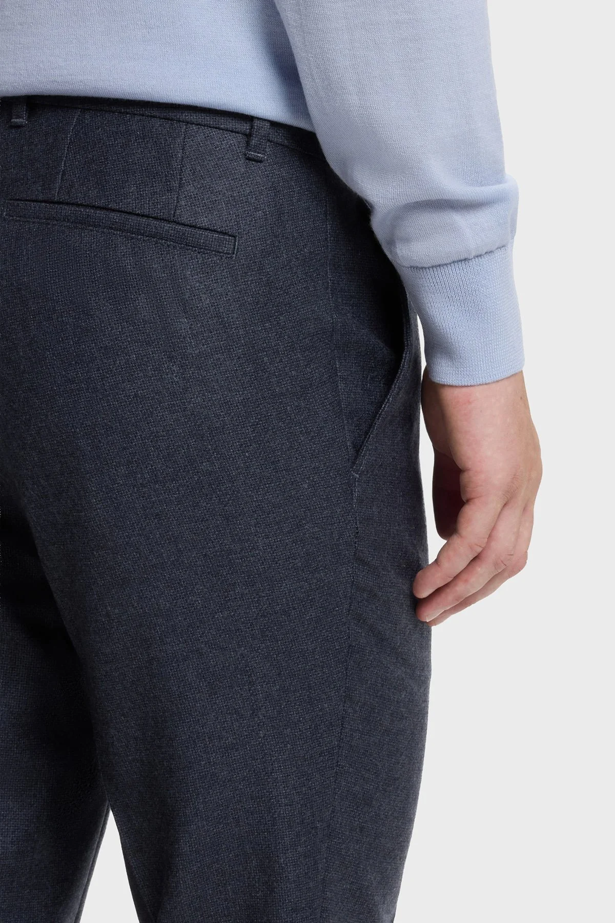 Boss Yünlü Slim Fit Düz Paça Erkek Pantolon 50572008 405 Lacivert - 4