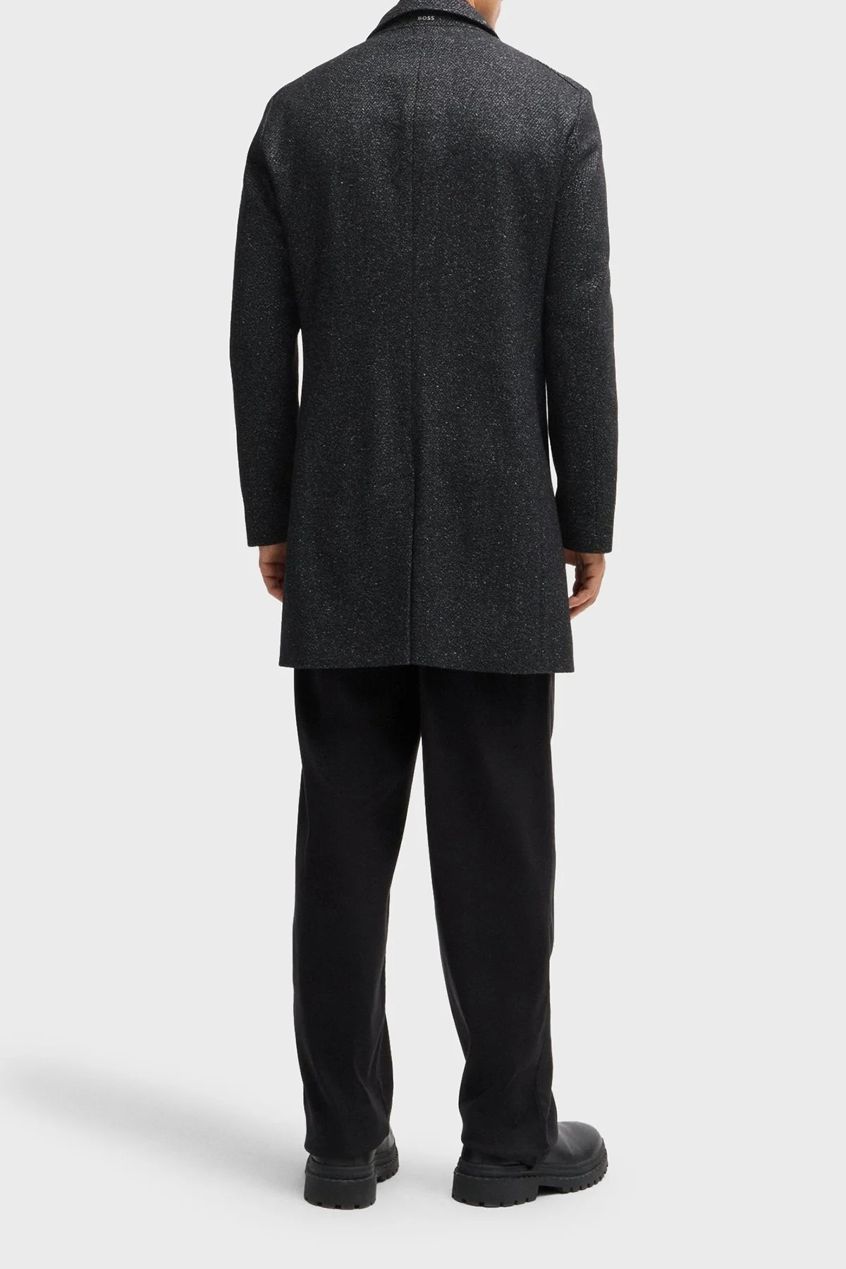 Boss Yünlü Slim Fit Mono Yaka Erkek Kaban 50528177 001 SİYAH - 2