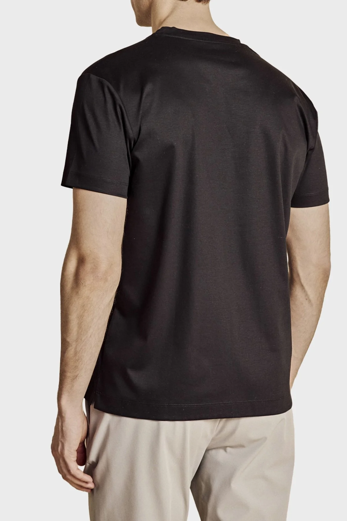 Brooks Brothers % 100 Pamuk Bisiklet Yaka T-shirt Erkek T Shirt BBSS26MTS008112 SİYAH - 2