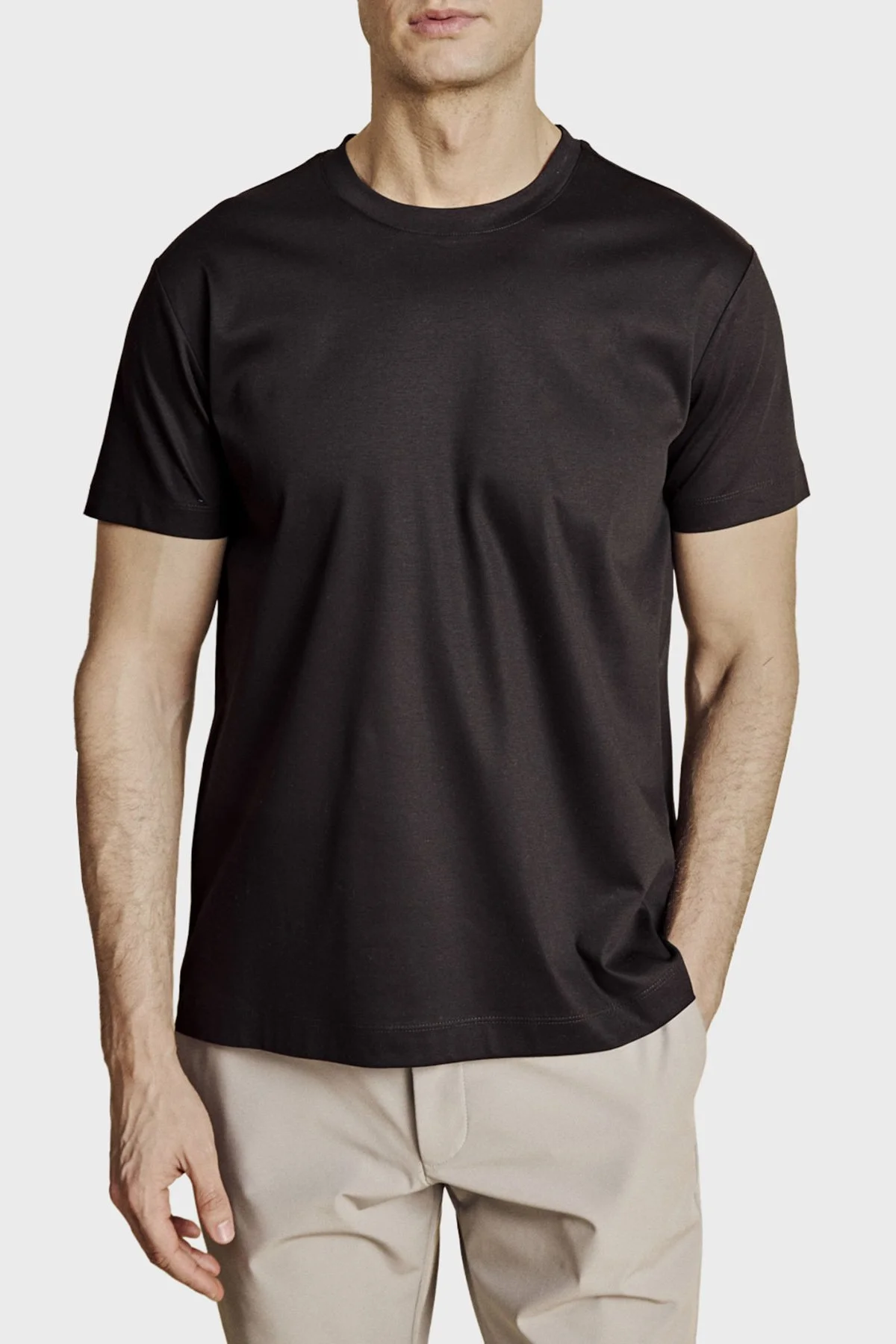 Brooks Brothers % 100 Pamuk Bisiklet Yaka T-shirt Erkek T Shirt BBSS26MTS008112 SİYAH - 3