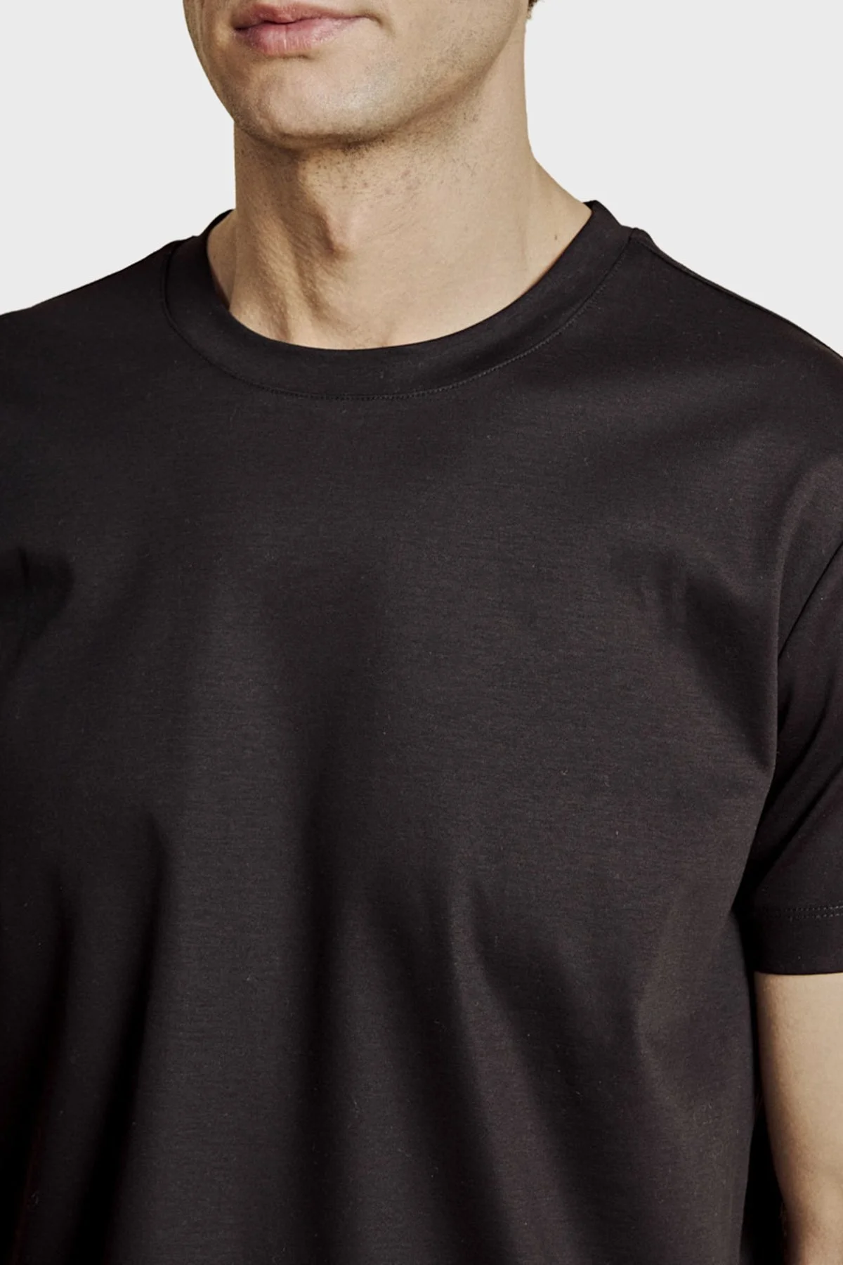 Brooks Brothers % 100 Pamuk Bisiklet Yaka T-shirt Erkek T Shirt BBSS26MTS008112 SİYAH - 4