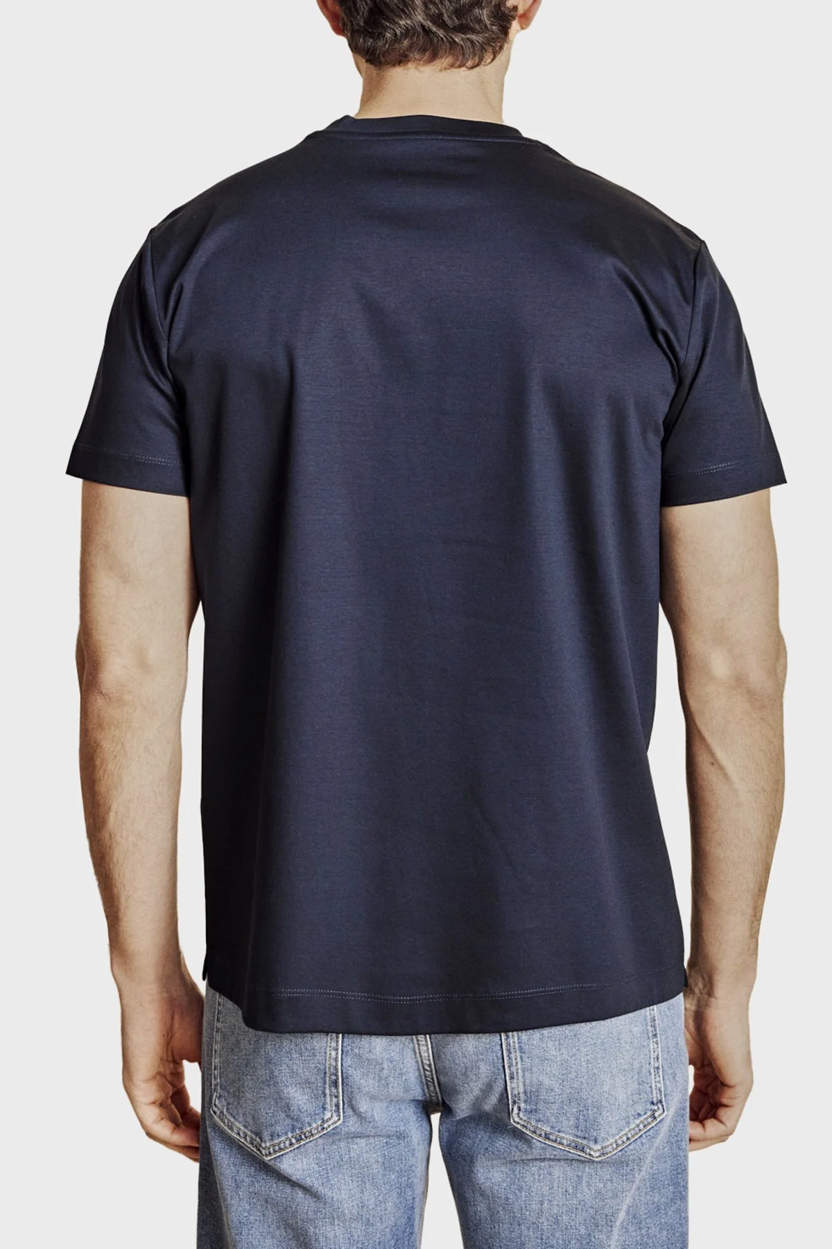 Brooks Brothers % 100 Pamuk Bisiklet Yaka T-shirt Erkek T Shirt BBSS26MTS008137 LACİVERT - 2