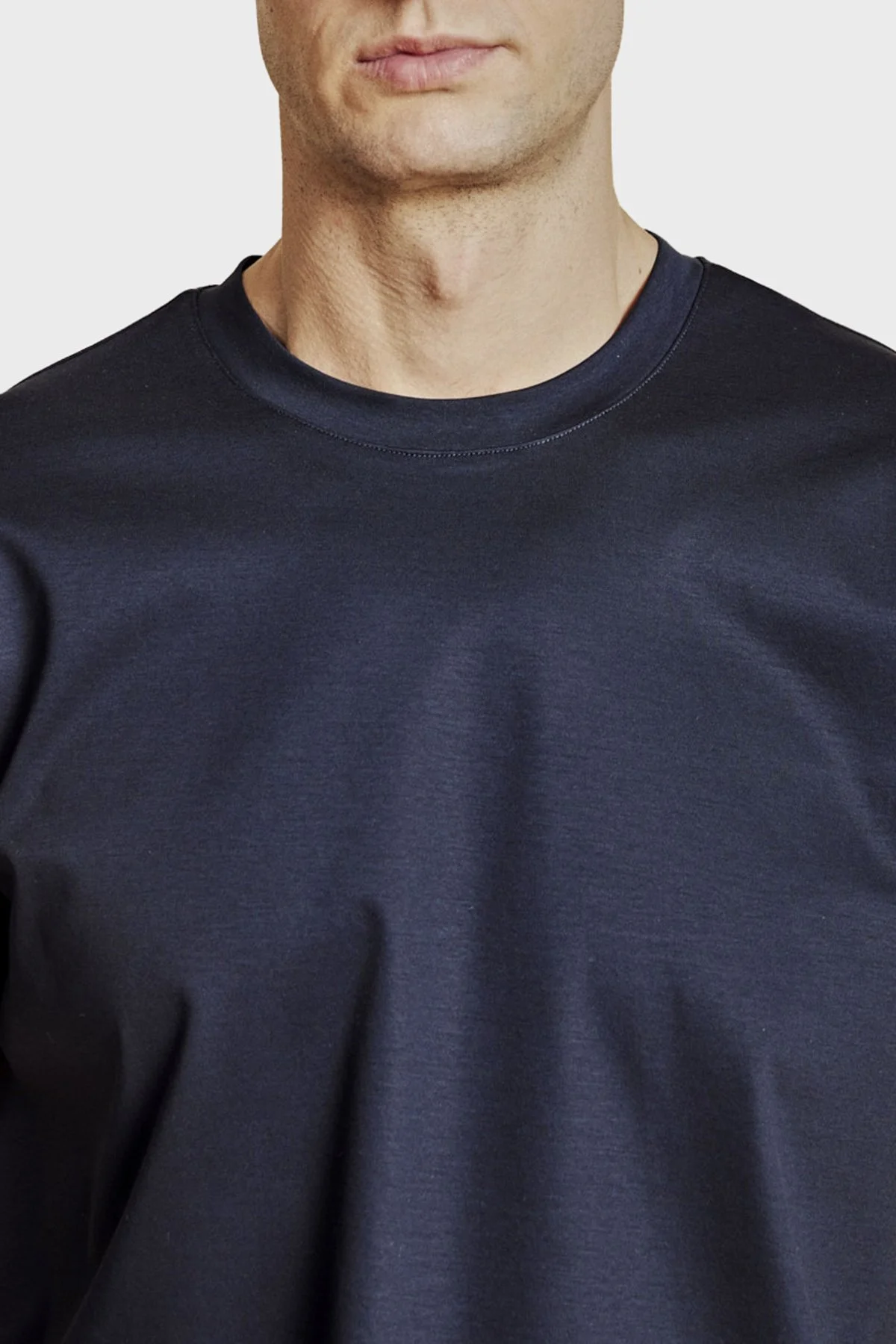 Brooks Brothers % 100 Pamuk Bisiklet Yaka T-shirt Erkek T Shirt BBSS26MTS008137 LACİVERT - 5