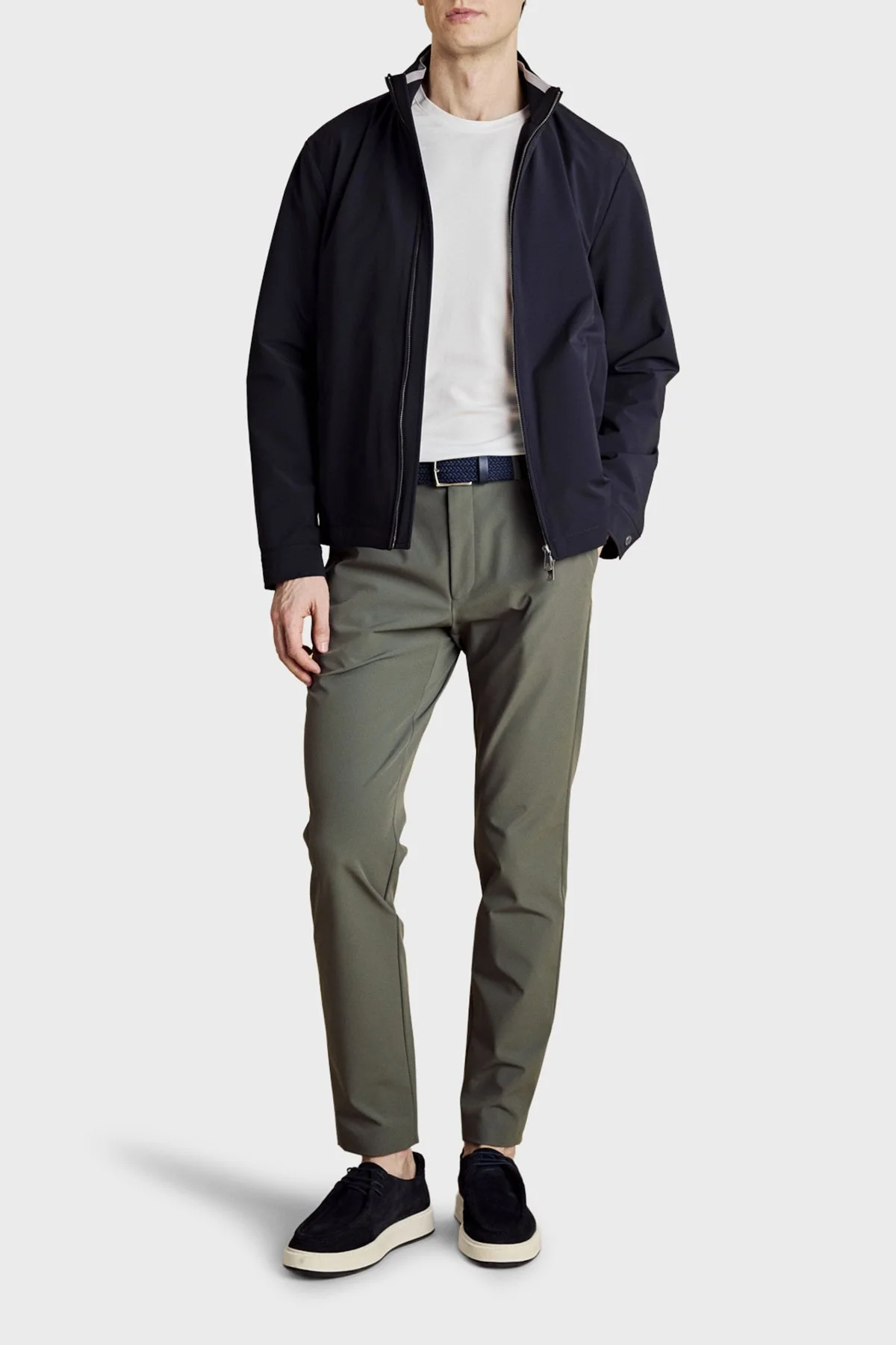 Brooks Brothers Dik Yaka Cep Detaylı Fermuarlı Erkek Mont BBSS26MJC001137 Lacivert - 2