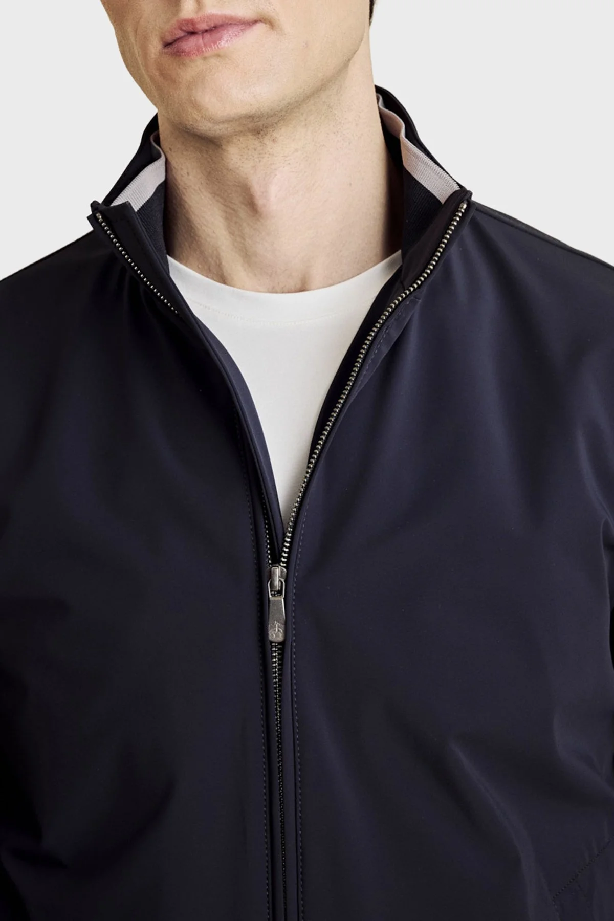 Brooks Brothers Dik Yaka Cep Detaylı Fermuarlı Erkek Mont BBSS26MJC001137 Lacivert - 6