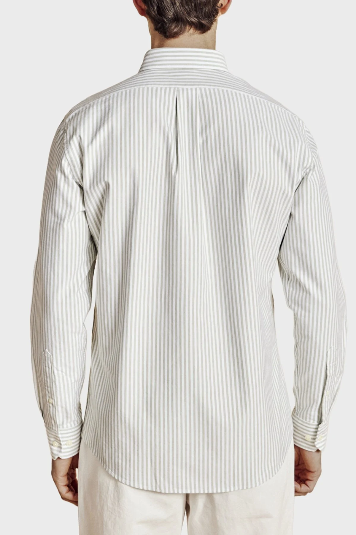 Brooks Brothers Düğmeli Yaka Regular Fit %100 Pamuk Oxford Çizgili Erkek Gömlek BBSS26MSH021166 YEŞİL-BEYAZ - 2
