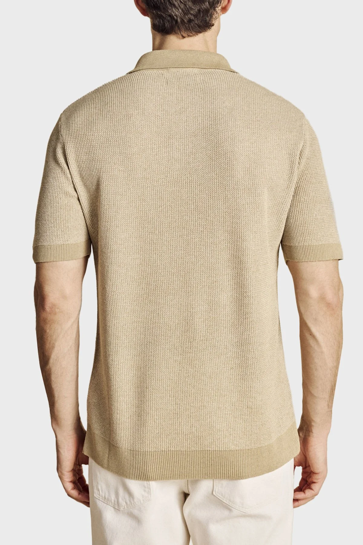 Brooks Brothers Keten Karışımlı Kısa Kollu Erkek Polo Yaka Kazak BBSS26MKL006146 CAMEL - 2