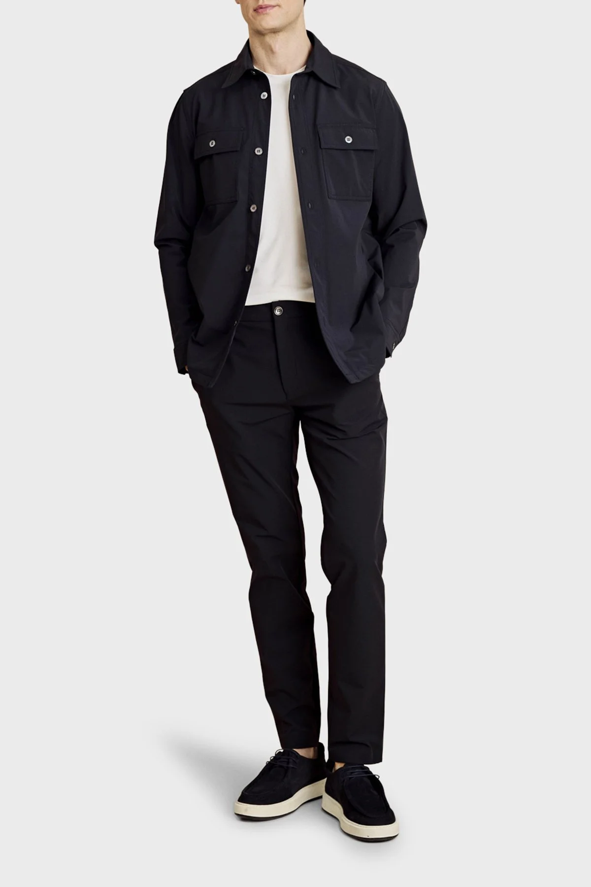 Brooks Brothers Klasik Yaka Kapak Cepli Düğmeli Erkek Gömlek BBSS26MOS001137 Lacivert - 2