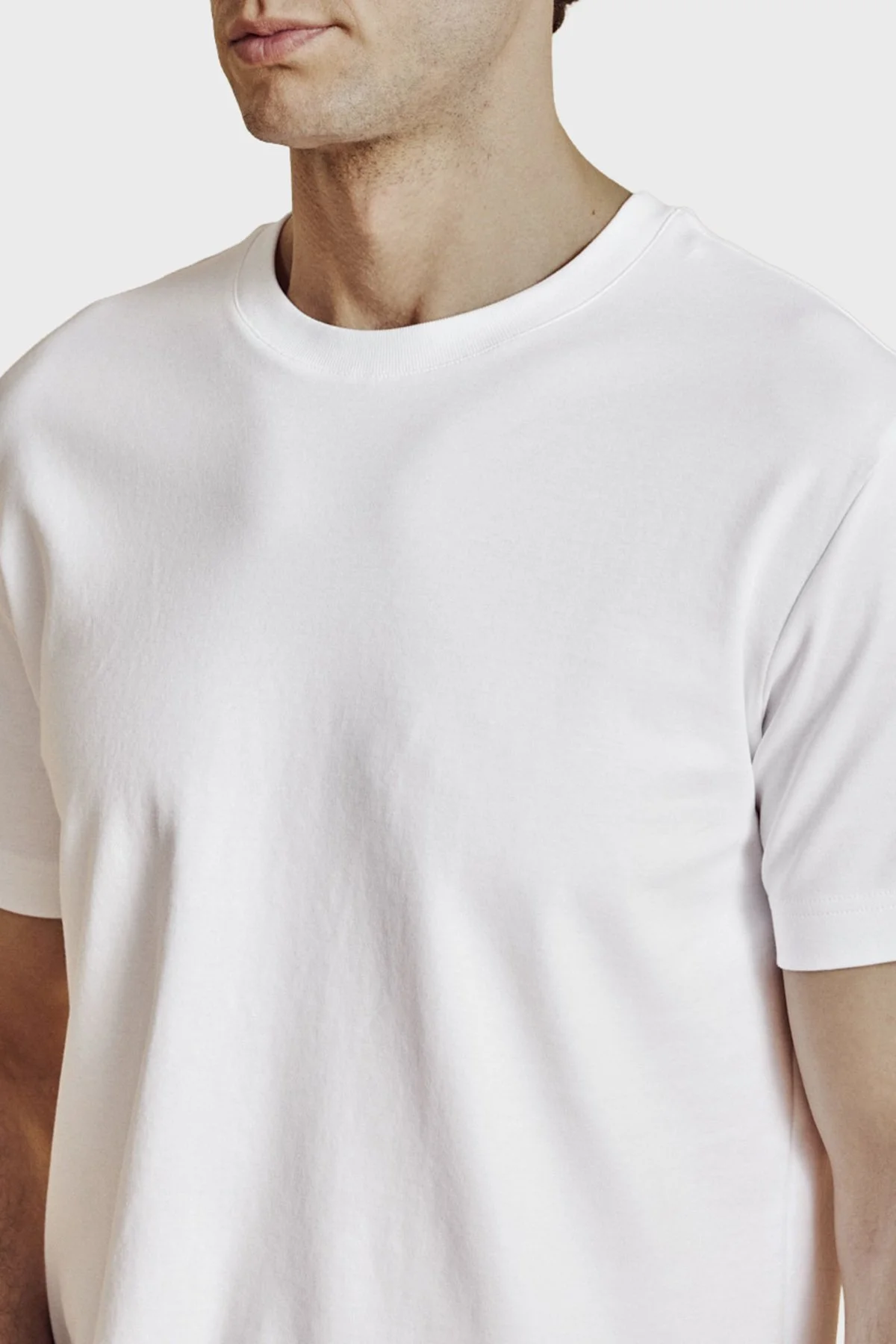 Brooks Brothers Logolu % 100 Pamuk Bisiklet Yaka T-shirt Erkek T Shirt BBSS26MTS002101 KIRIK BEYAZ - 3