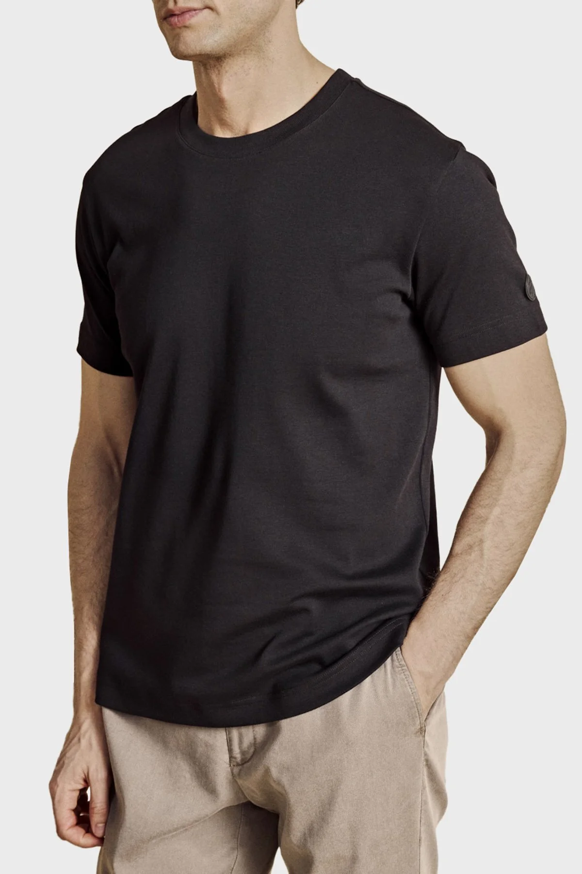 Brooks Brothers Logolu % 100 Pamuk Bisiklet Yaka T-shirt Erkek T Shirt BBSS26MTS002112 SİYAH - 3