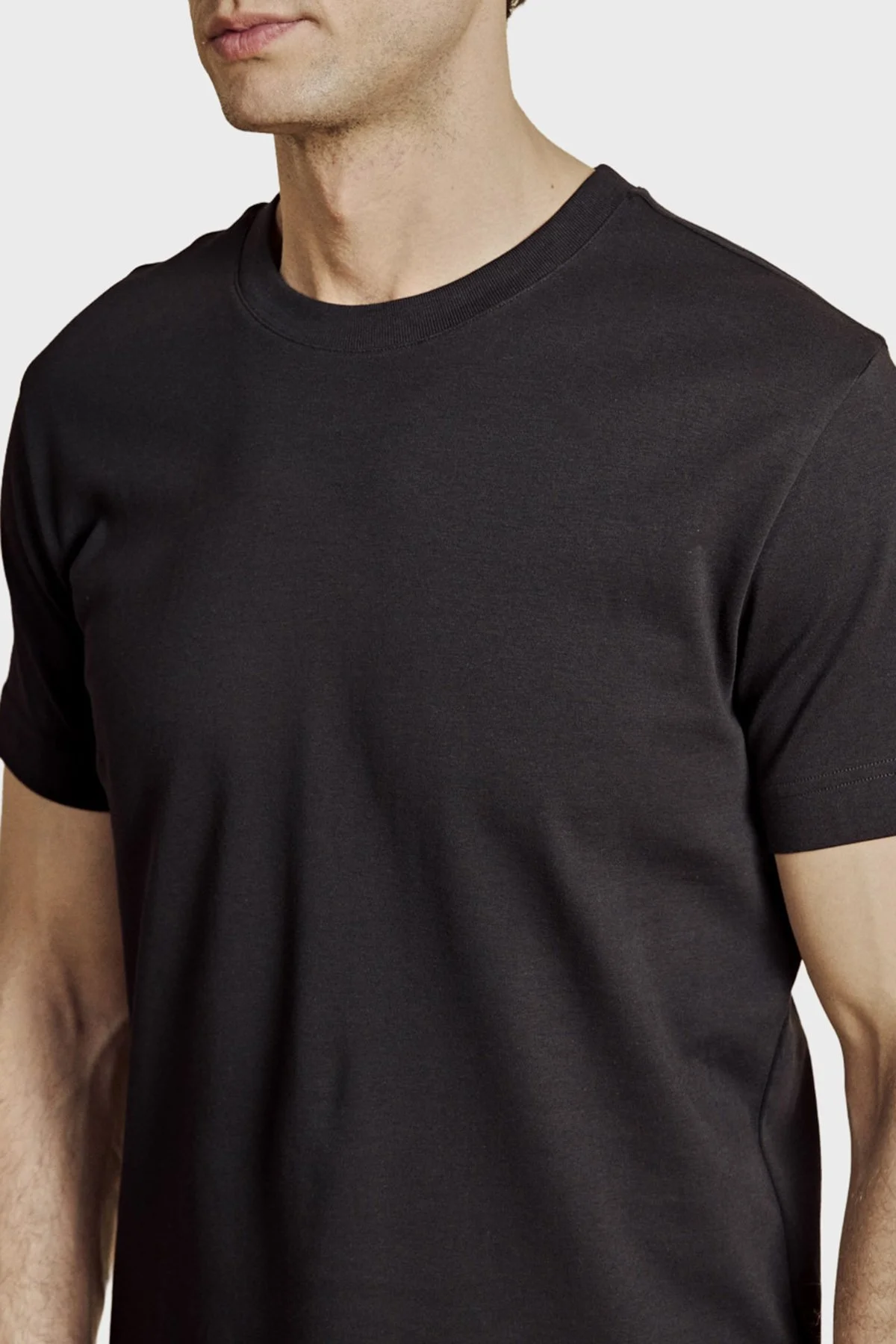 Brooks Brothers Logolu % 100 Pamuk Bisiklet Yaka T-shirt Erkek T Shirt BBSS26MTS002112 SİYAH - 4