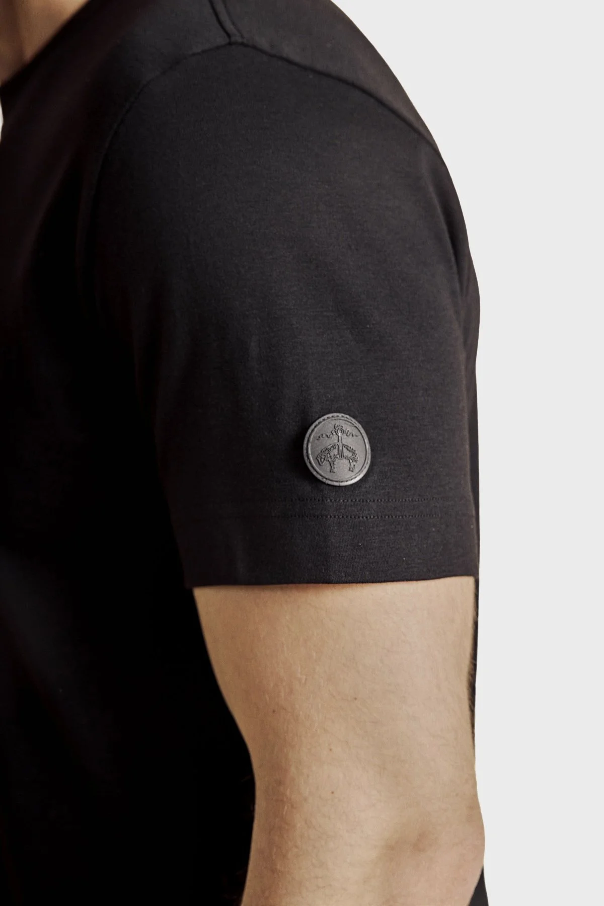 Brooks Brothers Logolu % 100 Pamuk Bisiklet Yaka T-shirt Erkek T Shirt BBSS26MTS002112 SİYAH - 5