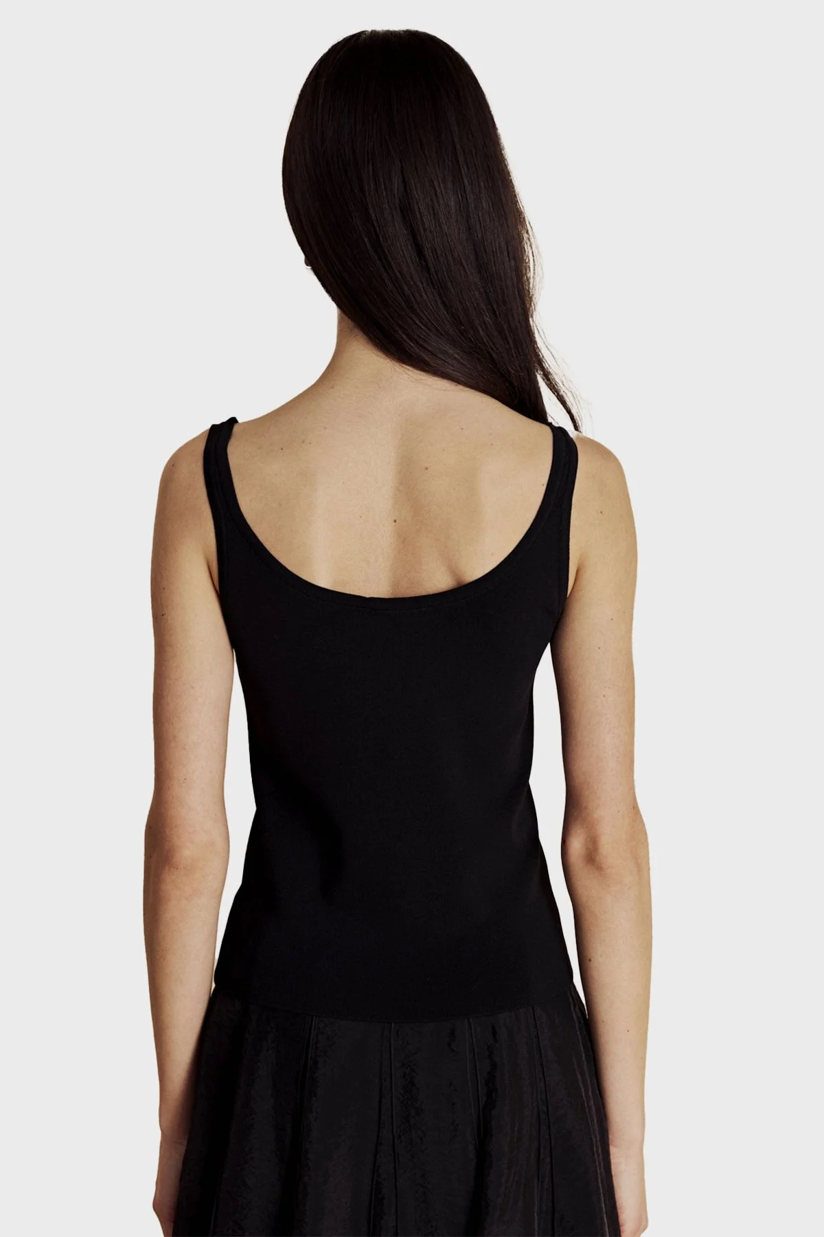 Brooks Brothers Omuz Tokalı Rayon Triko Kadın Atlet BBSS26FKT003112 SİYAH - 2