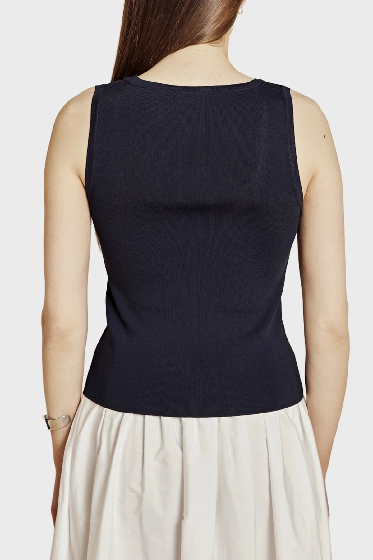 Brooks Brothers Önü Palmiye Desenli Rayon Triko Atlet Kadın Elbise BBSS26FKT002137 LACİVERT - 3