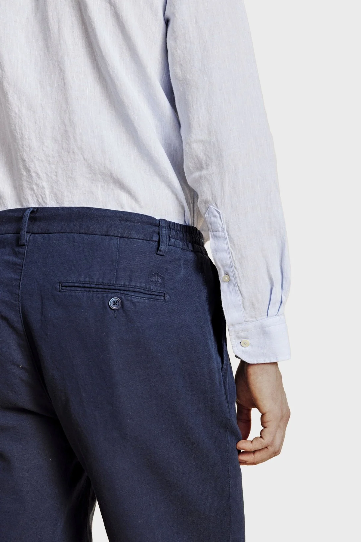 Brooks Brothers Pamuk ve Keten Karışımlı Bağcıklı Erkek Şort BBSS26MSO003137 LACİVERT - 5