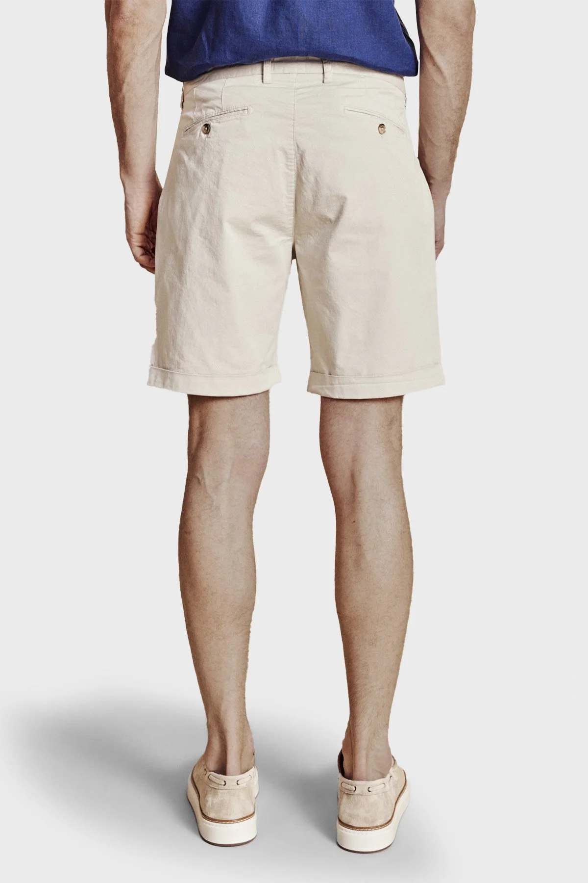 Brooks Brothers Pamuklu Duble Paça Normal Bel Bermuda Erkek Şort BBSS26MSO004142 BEJ - 3