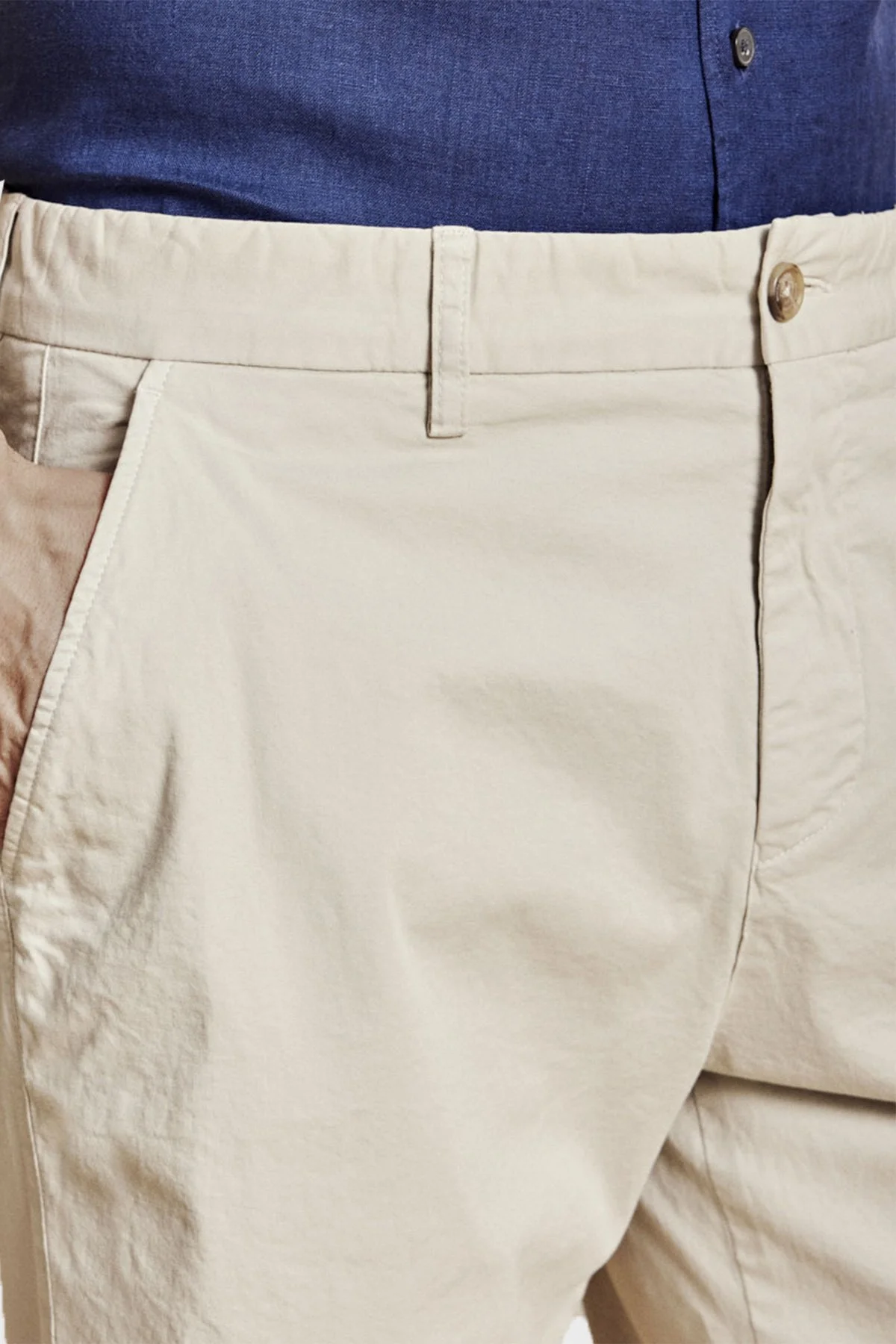 Brooks Brothers Pamuklu Duble Paça Normal Bel Bermuda Erkek Şort BBSS26MSO004142 BEJ - 5