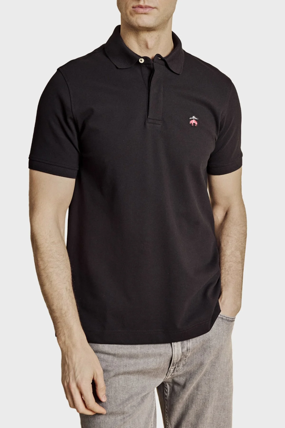 Brooks Brothers Pamuklu Regular Fit Düğmeli Erkek Polo Yaka T Shirt BBSS26MTS001112 SİYAH - 3