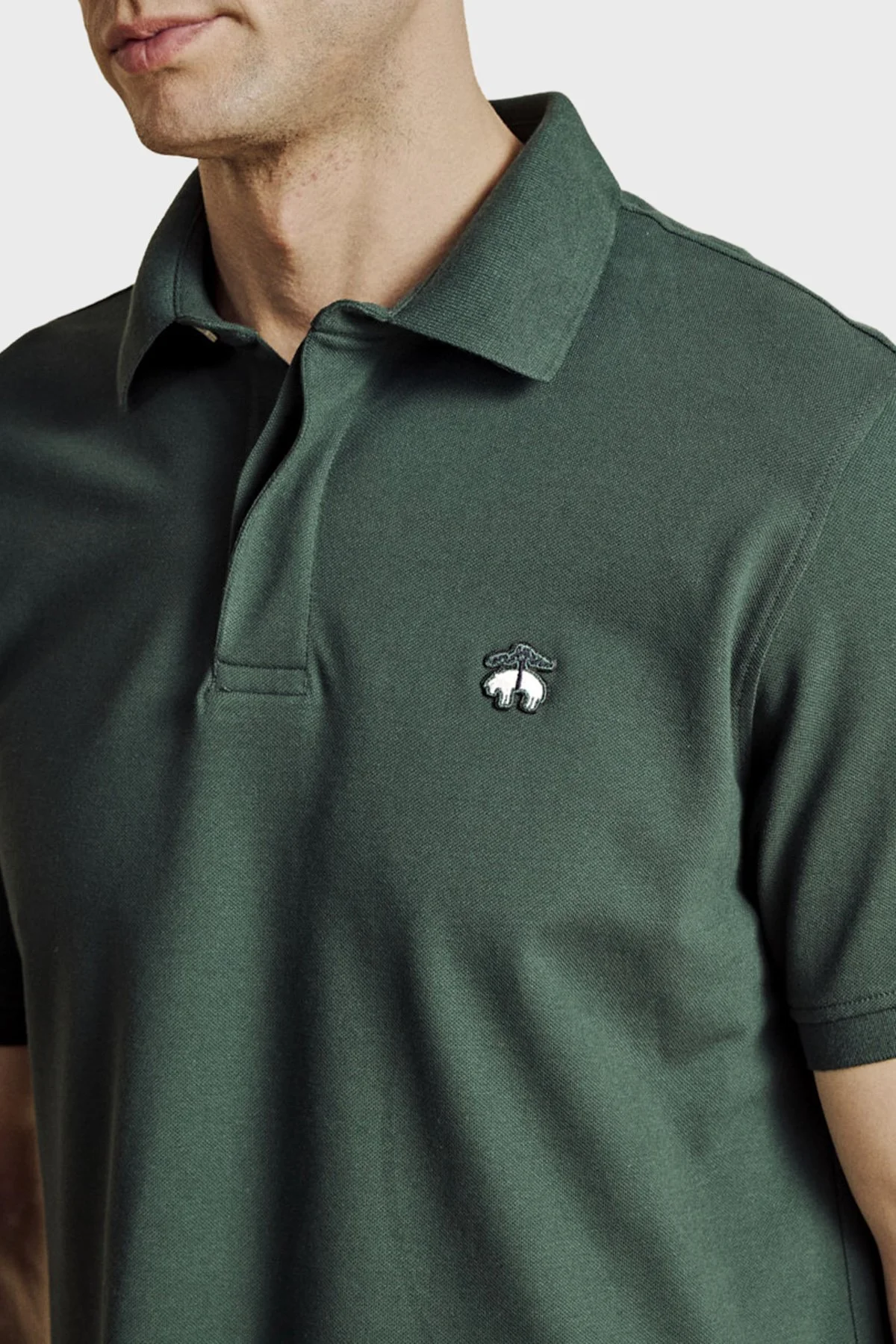Brooks Brothers Pamuklu Regular Fit Düğmeli Erkek Polo Yaka T Shirt BBSS26MTS001155 KOYU YEŞİL - 3