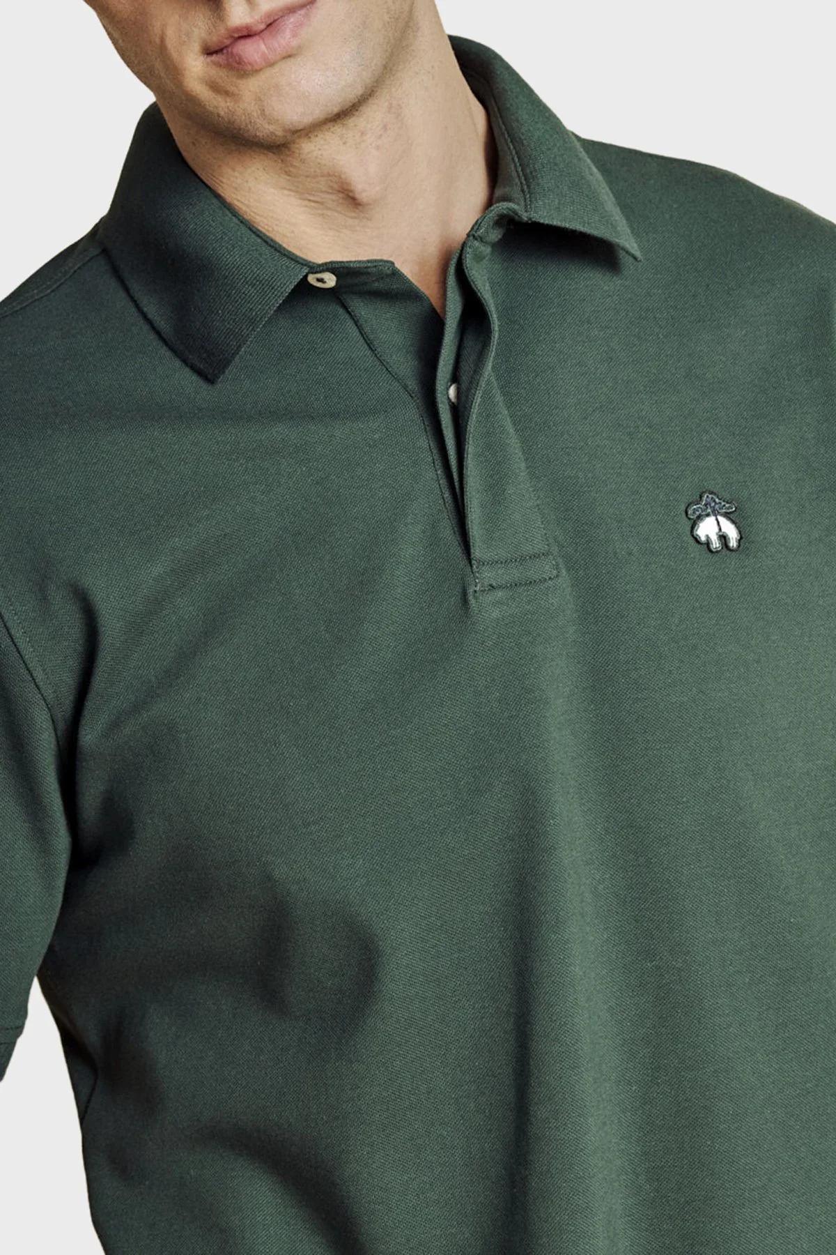 Brooks Brothers Pamuklu Regular Fit Düğmeli Erkek Polo Yaka T Shirt BBSS26MTS001155 KOYU YEŞİL - 4