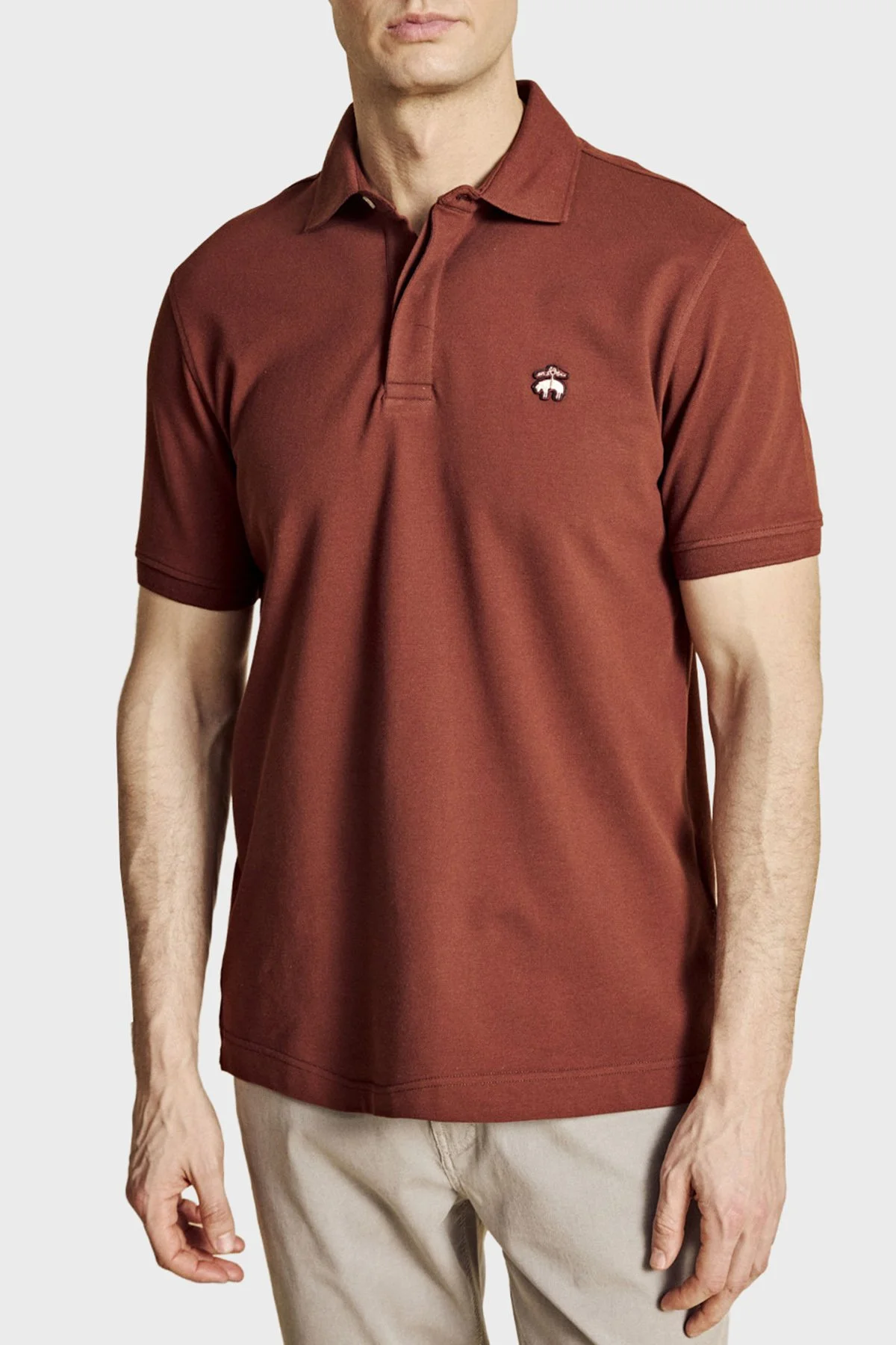 Brooks Brothers Pamuklu Regular Fit Düğmeli Erkek Polo Yaka T Shirt BBSS26MTS001439 KOYU KİREMİT-BAKIR - 3