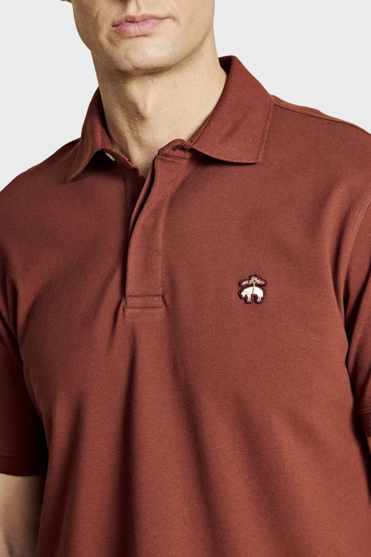 Brooks Brothers Pamuklu Regular Fit Düğmeli Erkek Polo Yaka T Shirt BBSS26MTS001439 KOYU KİREMİT-BAKIR - 4
