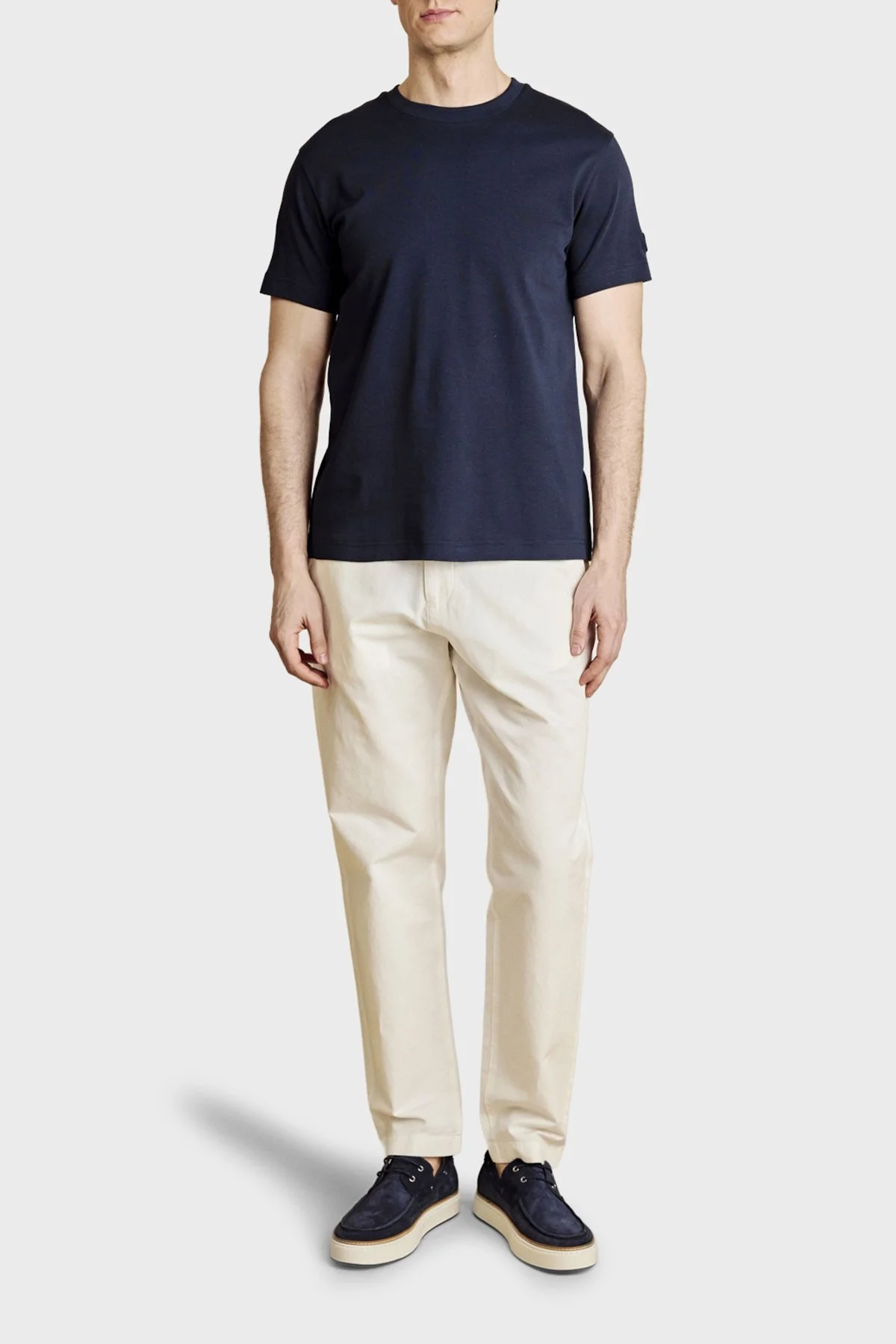 Brooks Brothers Patch Logolu % 100 Pamuk Bisiklet Yaka Erkek T Shirt BBSS26MTS002137 Lacivert - 2