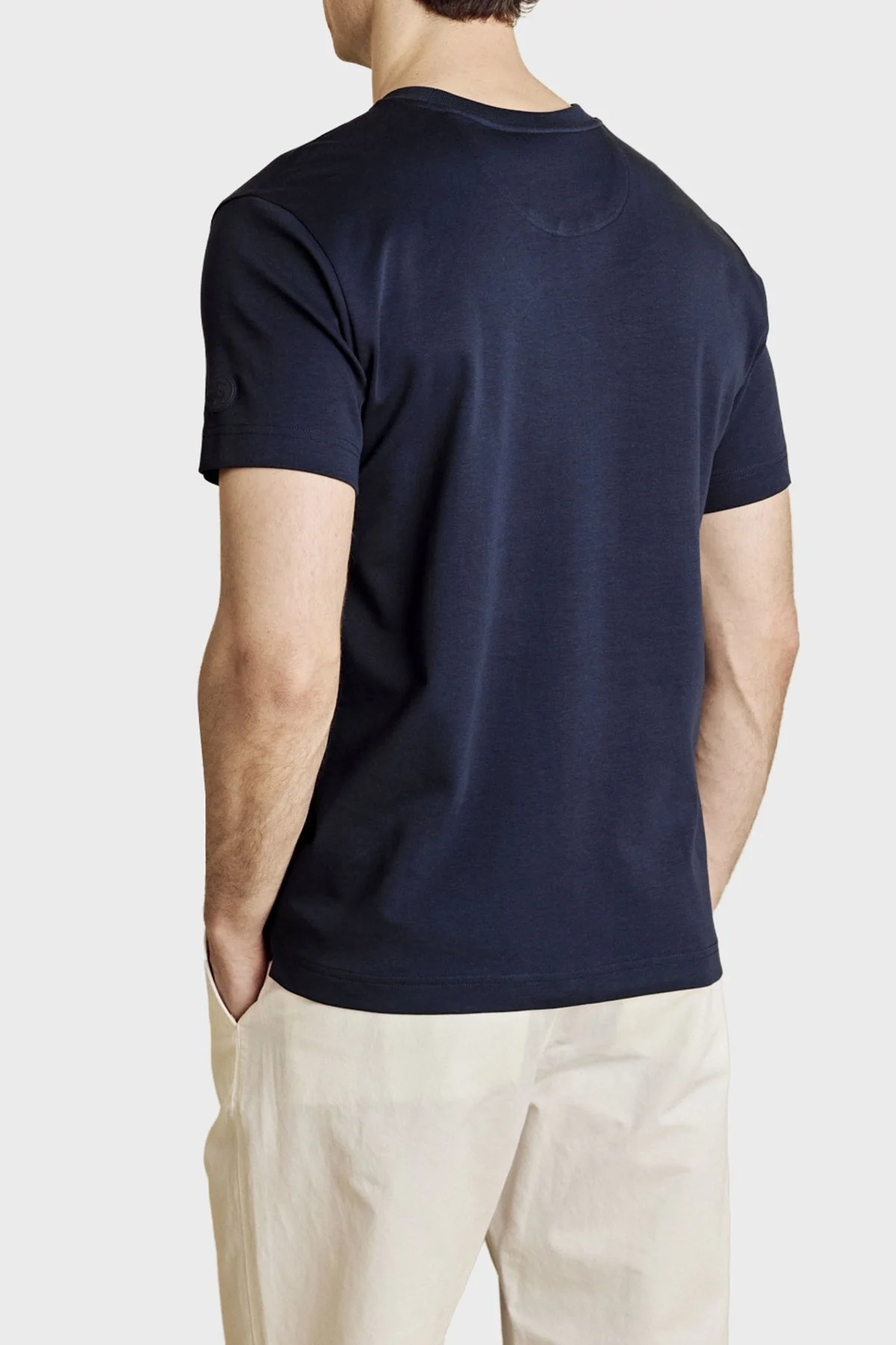 Brooks Brothers Patch Logolu % 100 Pamuk Bisiklet Yaka Erkek T Shirt BBSS26MTS002137 Lacivert - 3