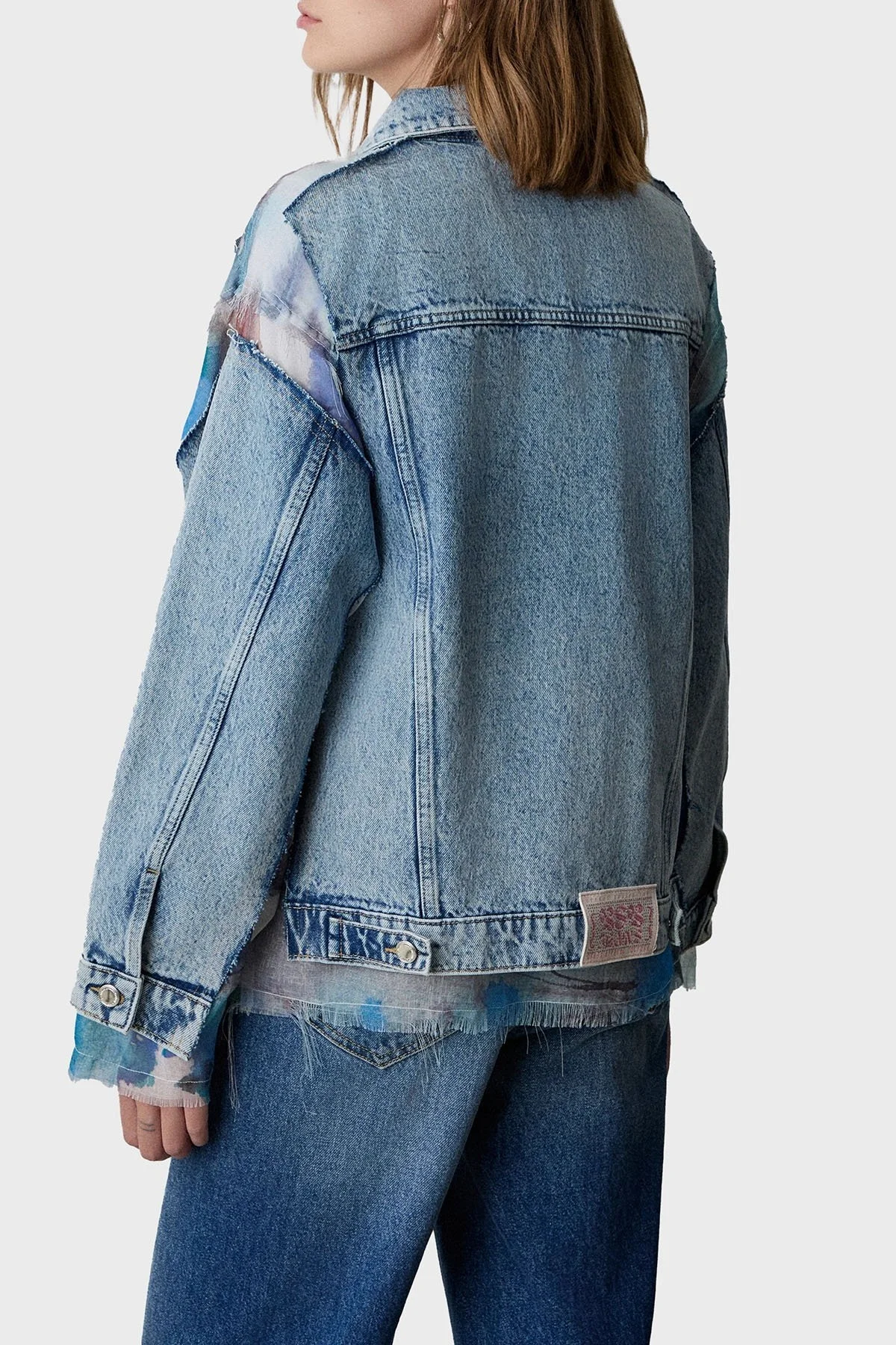 BSB % 100 Pamuk Regular Fit Düz Yaka Kumaş Detaylı Bayan Kot Ceket 053-217904.097 MAVİ - 3