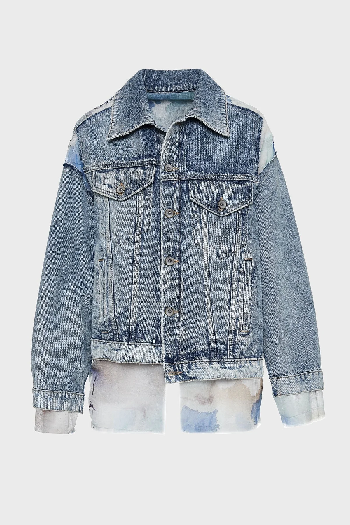 BSB % 100 Pamuk Regular Fit Düz Yaka Kumaş Detaylı Bayan Kot Ceket 053-217904.097 MAVİ - 7