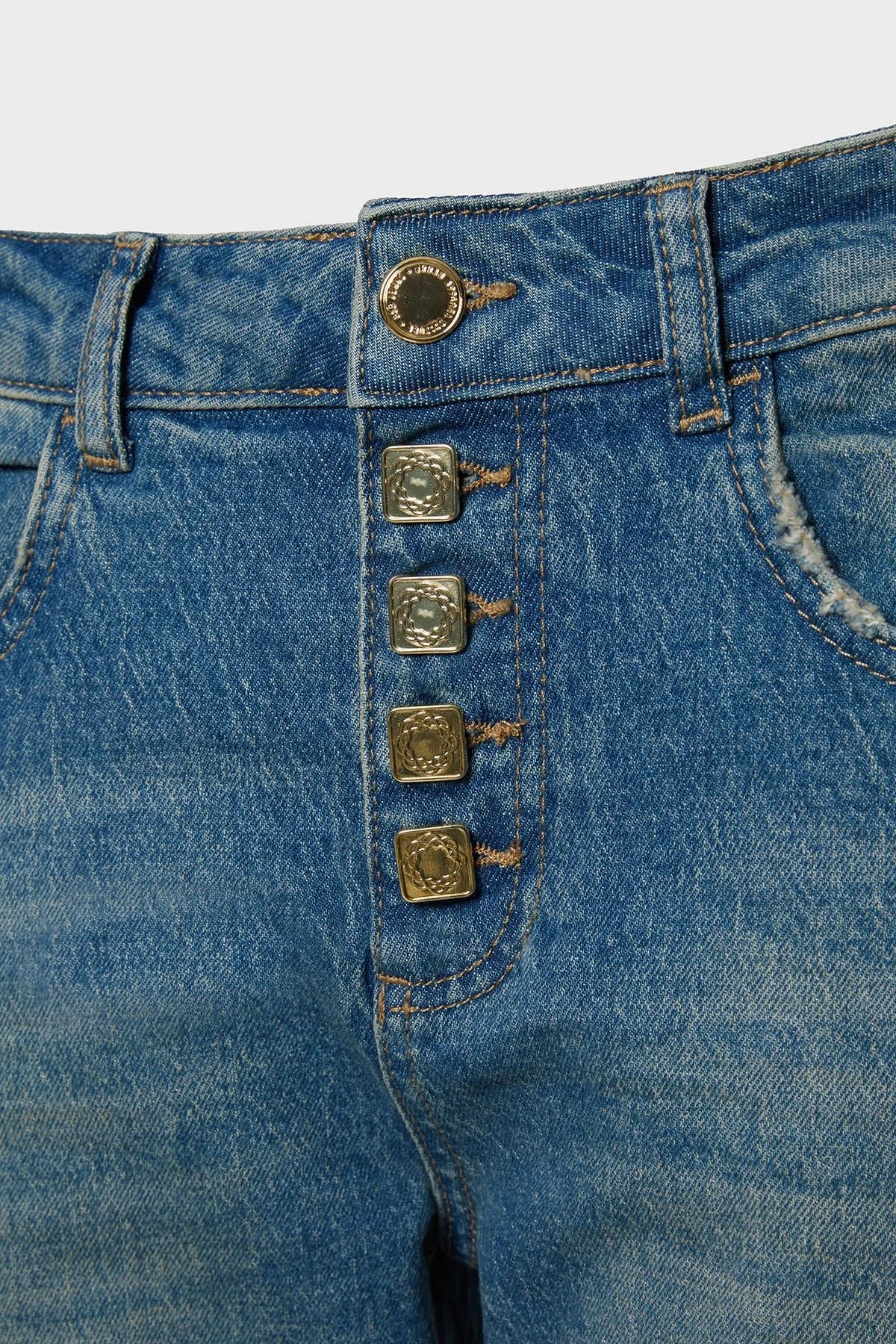 BSB Boyfriend Yüksek Bel Daralan Paça Kot Bayan Pantolon 053-212980.097 MAVİ - 4