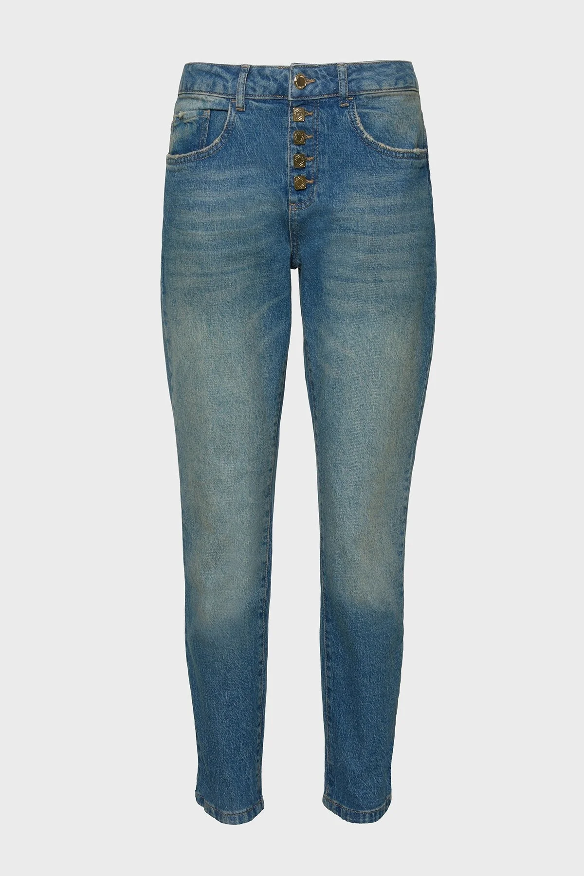 BSB Boyfriend Yüksek Bel Daralan Paça Kot Bayan Pantolon 053-212980.097 MAVİ - 7